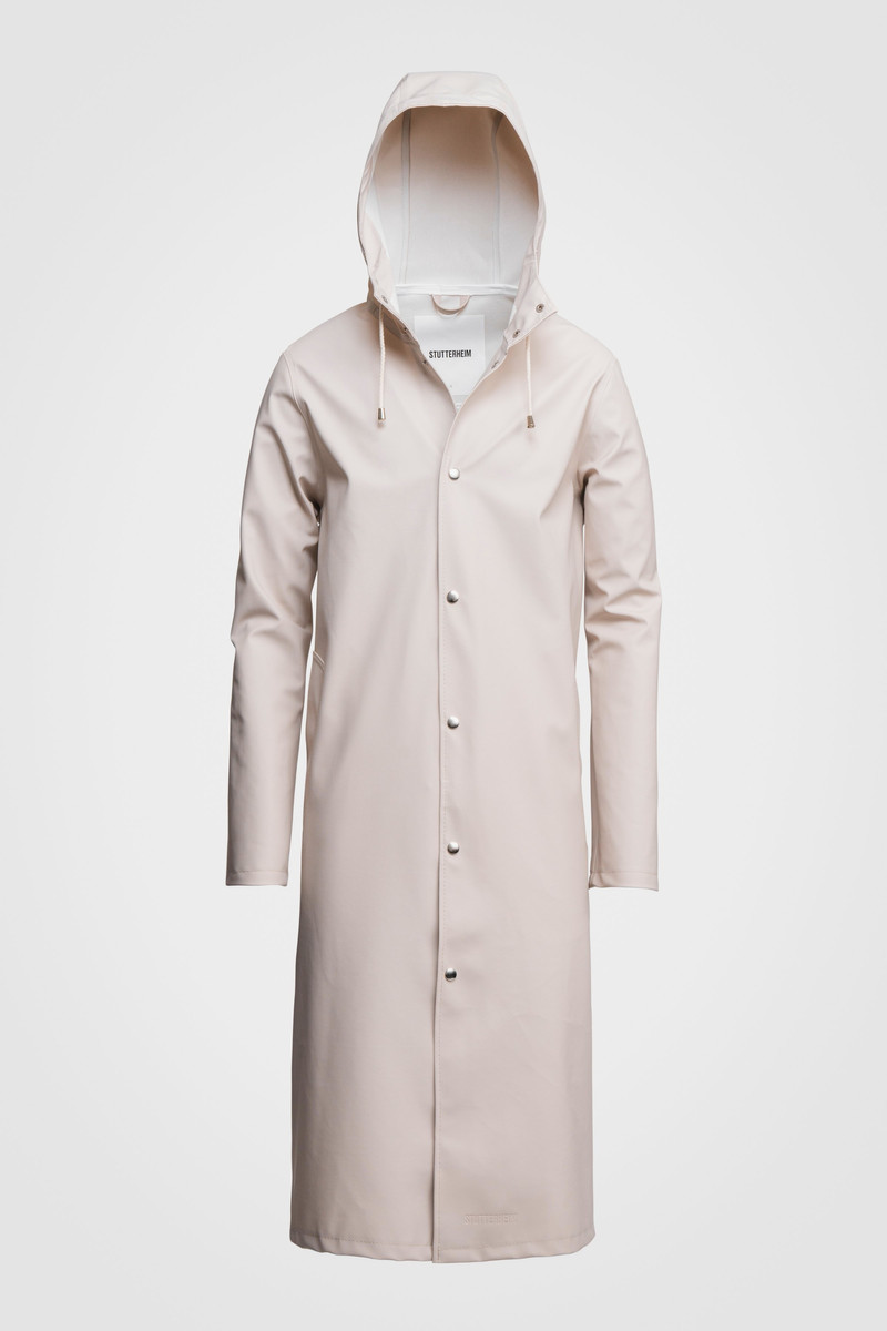 Stockholm Long Print Raincoat Light Sand 1