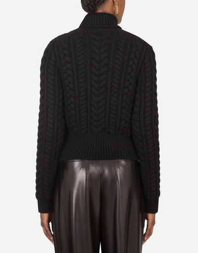 Dolce & Gabbana Cable-knit cashmere turtle-neck sweater outlook