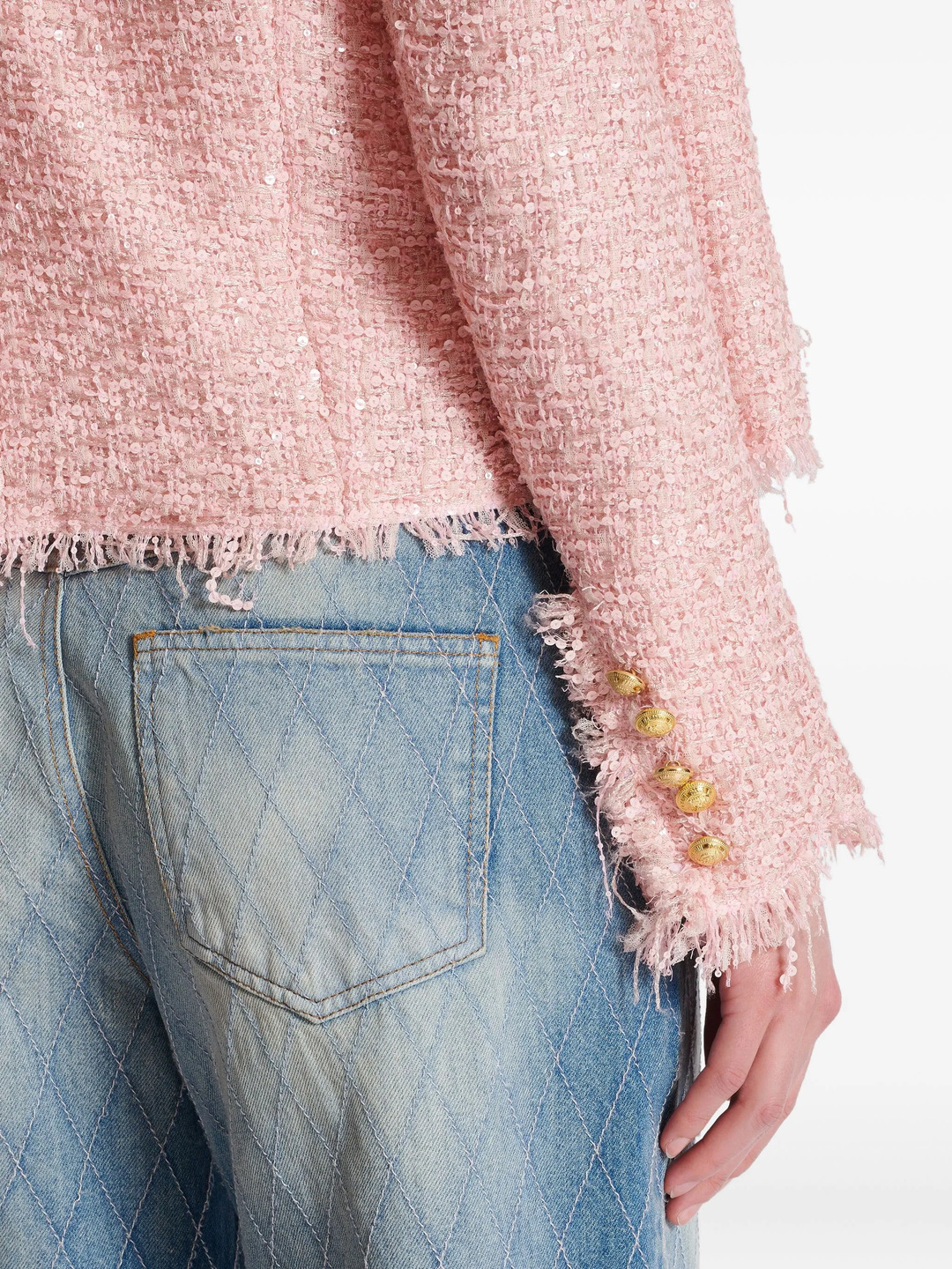 Glittered Tweed Spencer Jacket - 5