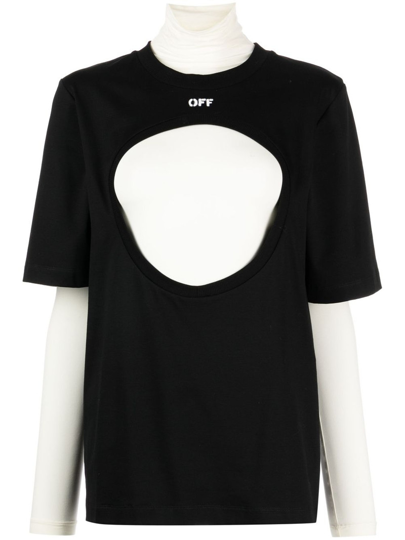 Meteor layered cotton T-shirt 1