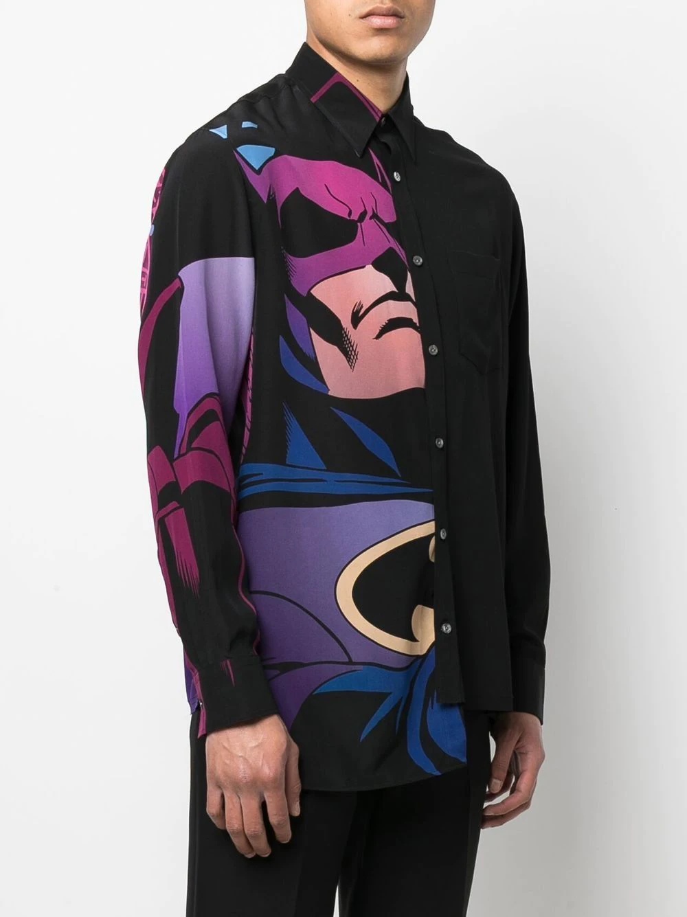 Batman-print silk shirt - 4