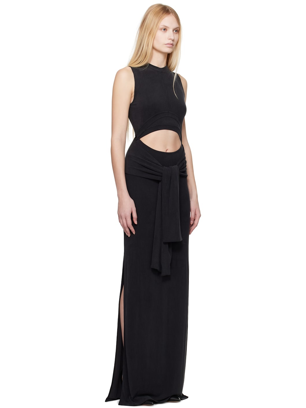 Black Knotted Cut Out Maxi Dress - 2