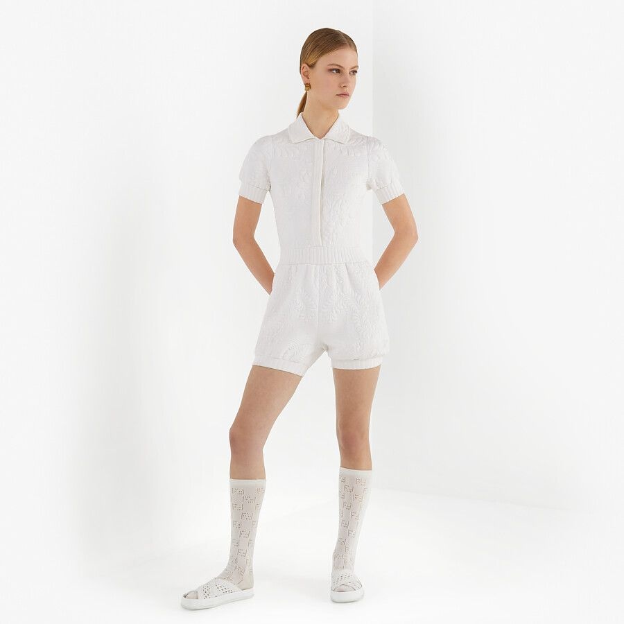 White viscose jumpsuit - 4