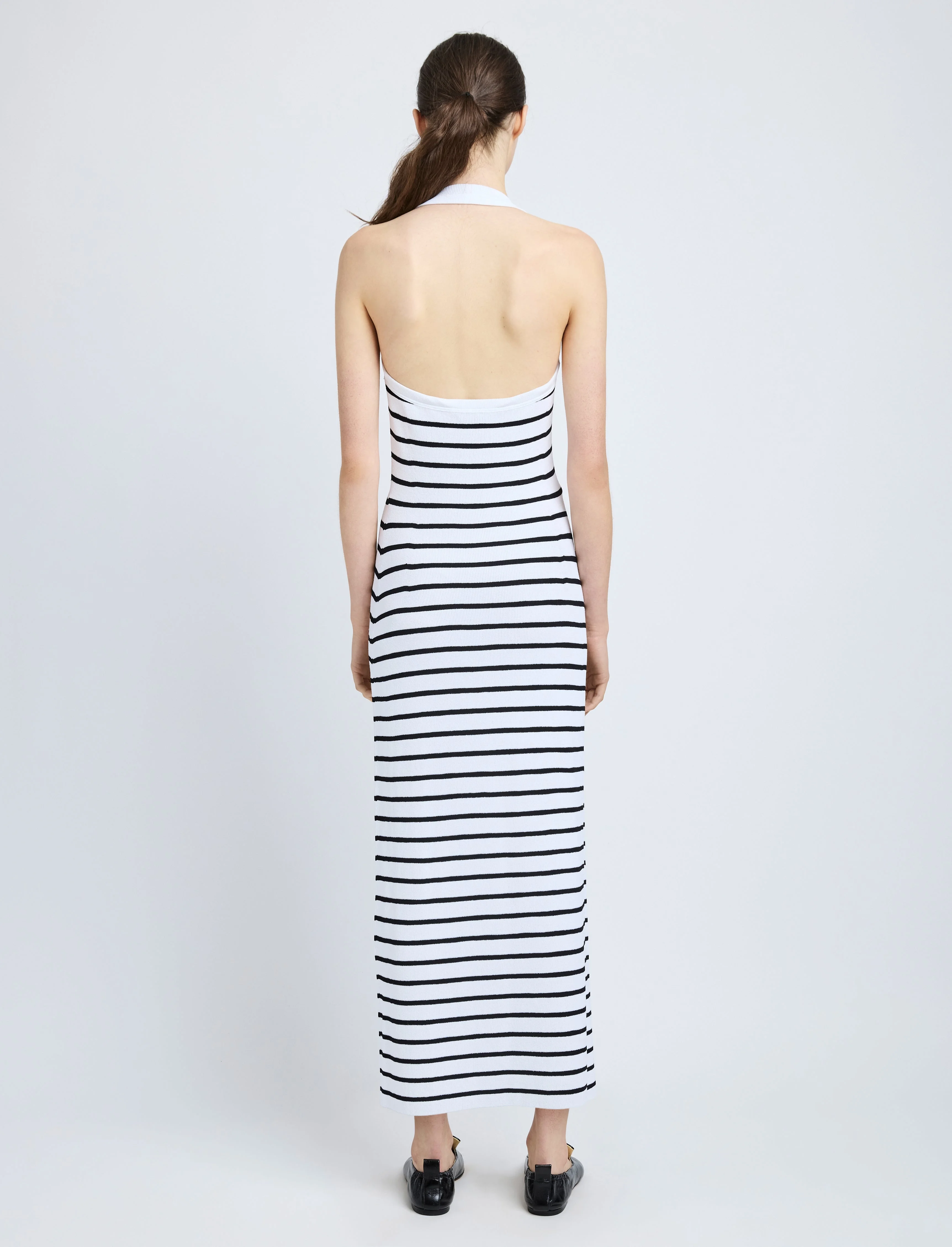princess polly baby blue dress PROENZA SCHOULER Yellow Matte Twisted Backless High Neck Crepe Maxi Gown 10  US main image 1