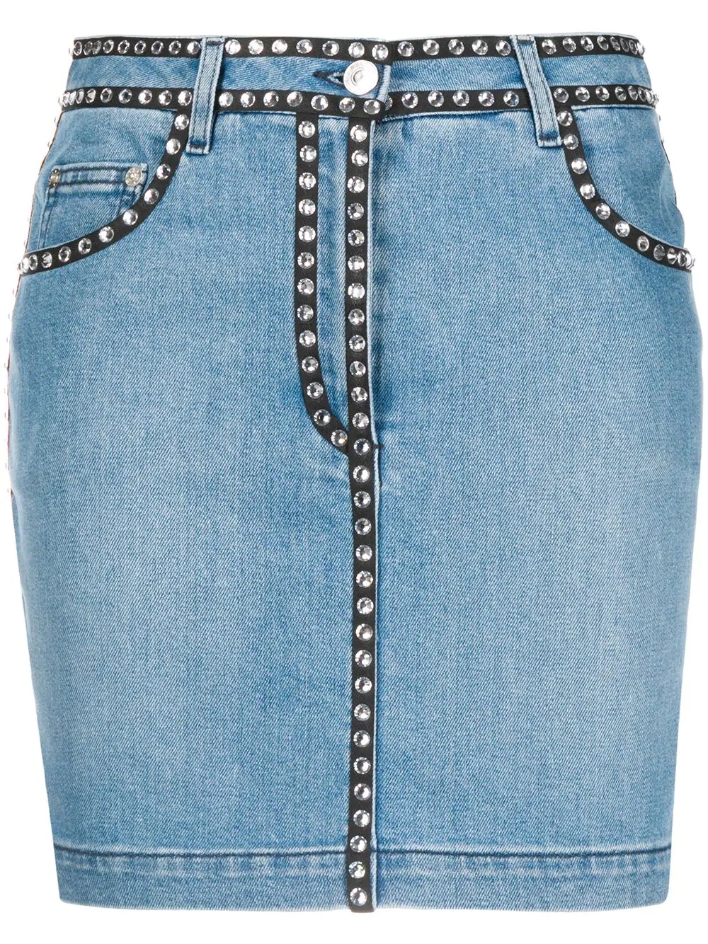 stud-trim denim skirt - 1