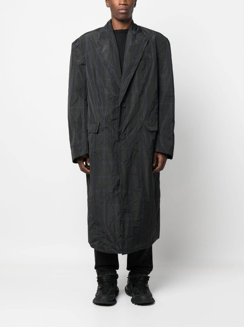 BALENCIAGA Prince of Wales check trench coat outlook