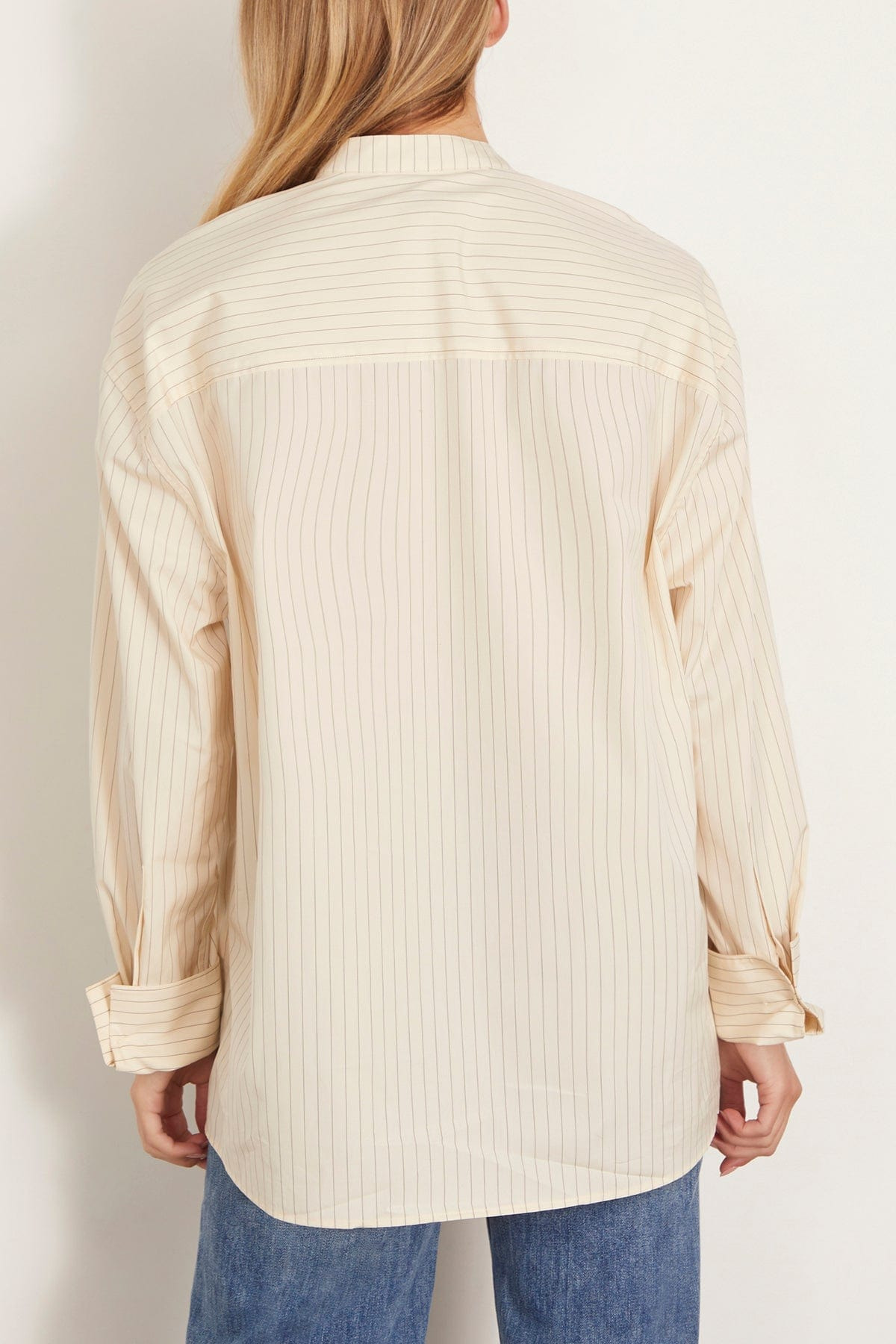 Blouse in Ivory/Black Stripes - 8