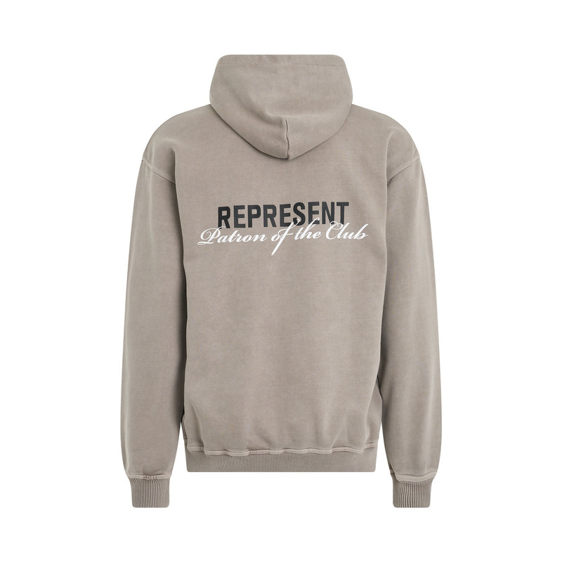 REPRESENT Patron of the Club Hoodie in Mudstone outlook