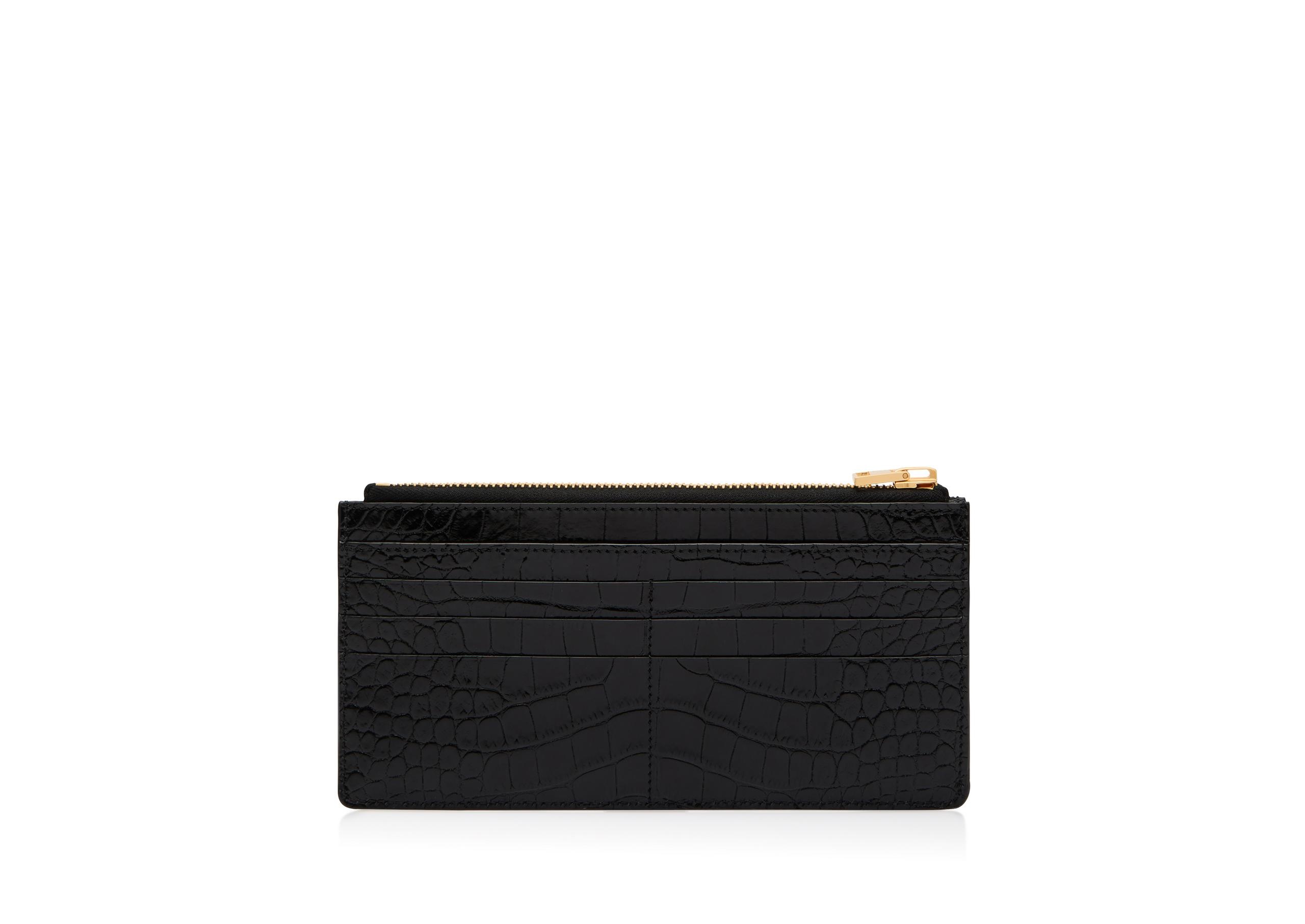 SHINY STAMPED CROCODILE LEATHER CLASSIC TF MULTIFUNCTIONAL WALLET - 2