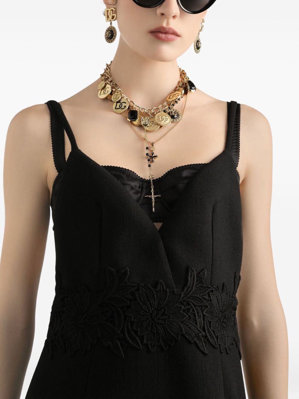 lace-detailing mini dress - 4