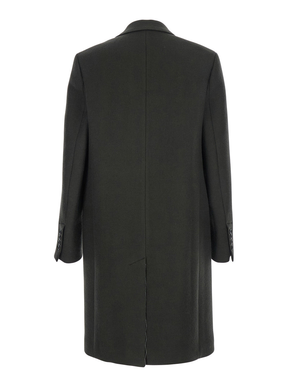 Ami Paris Men Green Single-Breasted Coat With Peak Revers In Wool Man - 2
