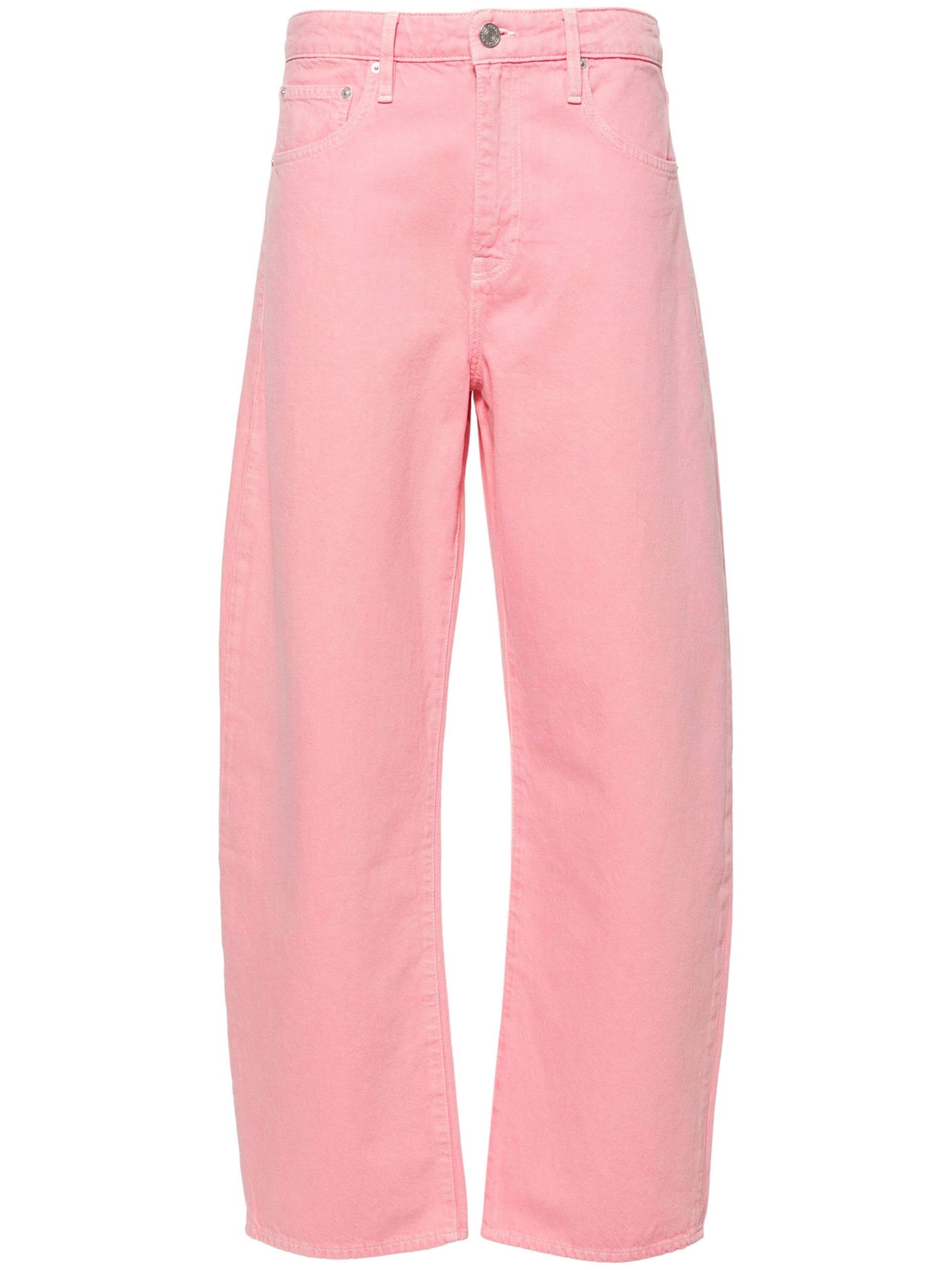Pink Long Barrel Tapered Jeans - 1