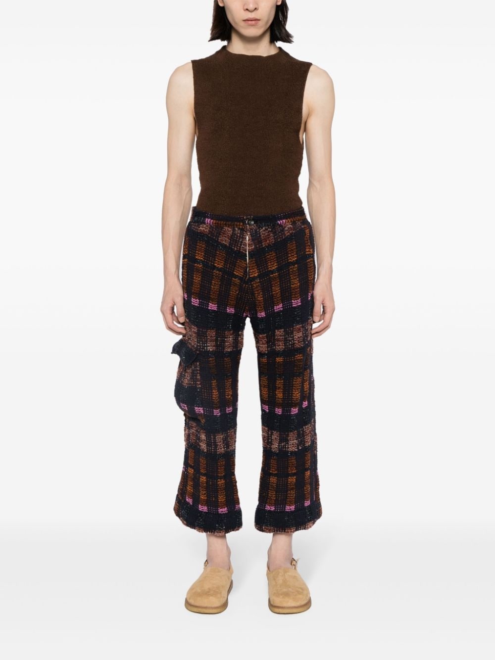 warp-knit cropped cargo pants - 2
