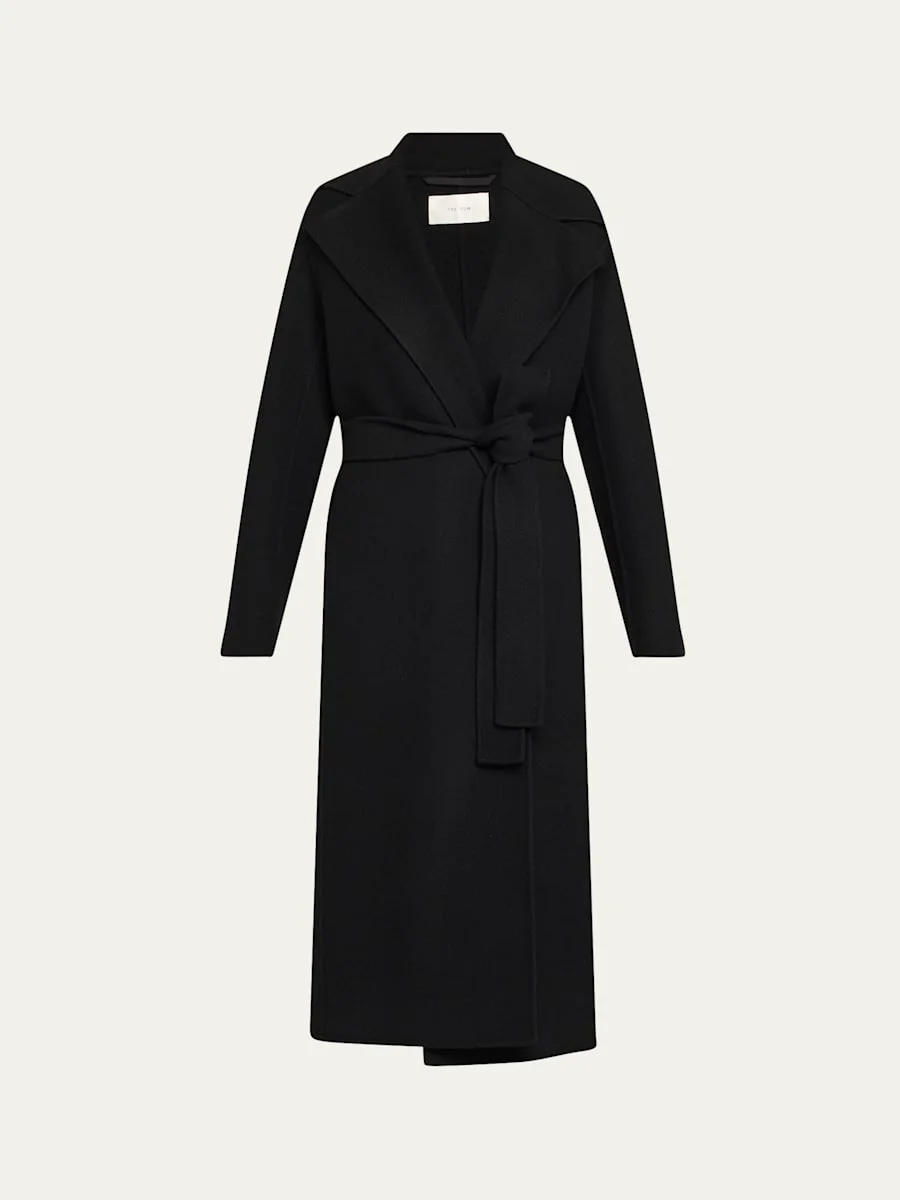 Malika Belted Long Wrap Coat - 1