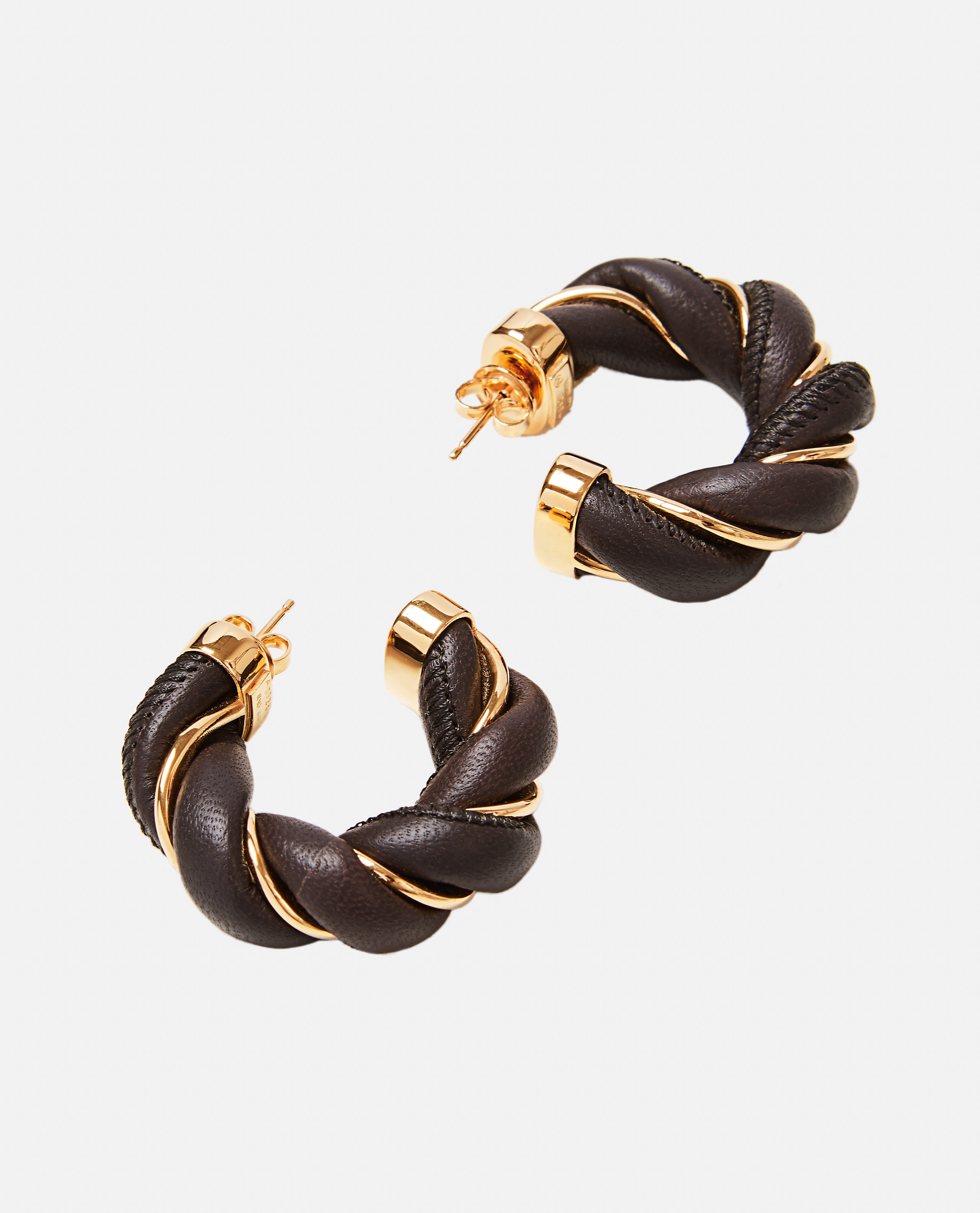 Braided leather earrings - 2