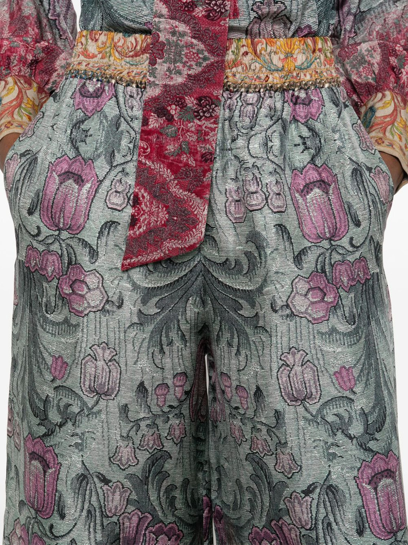floral-print silk trousers 5