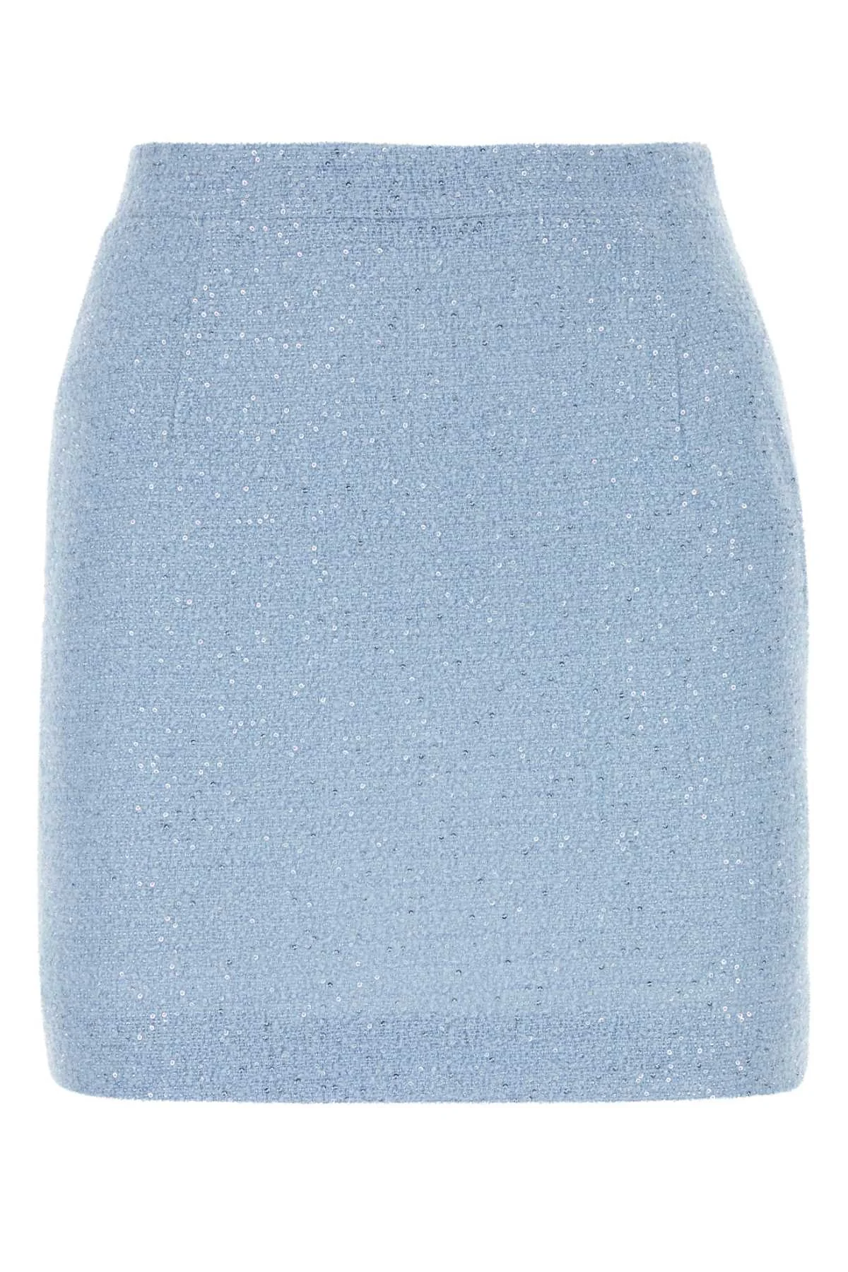 Alessandra Rich Women Light-Blue Tweed Mini Skirt - 1