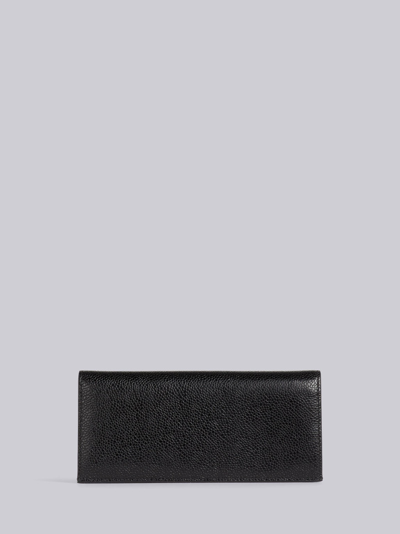 Black Pebble Grain Leather Debossed 4-Bar Long Jacket Wallet 4