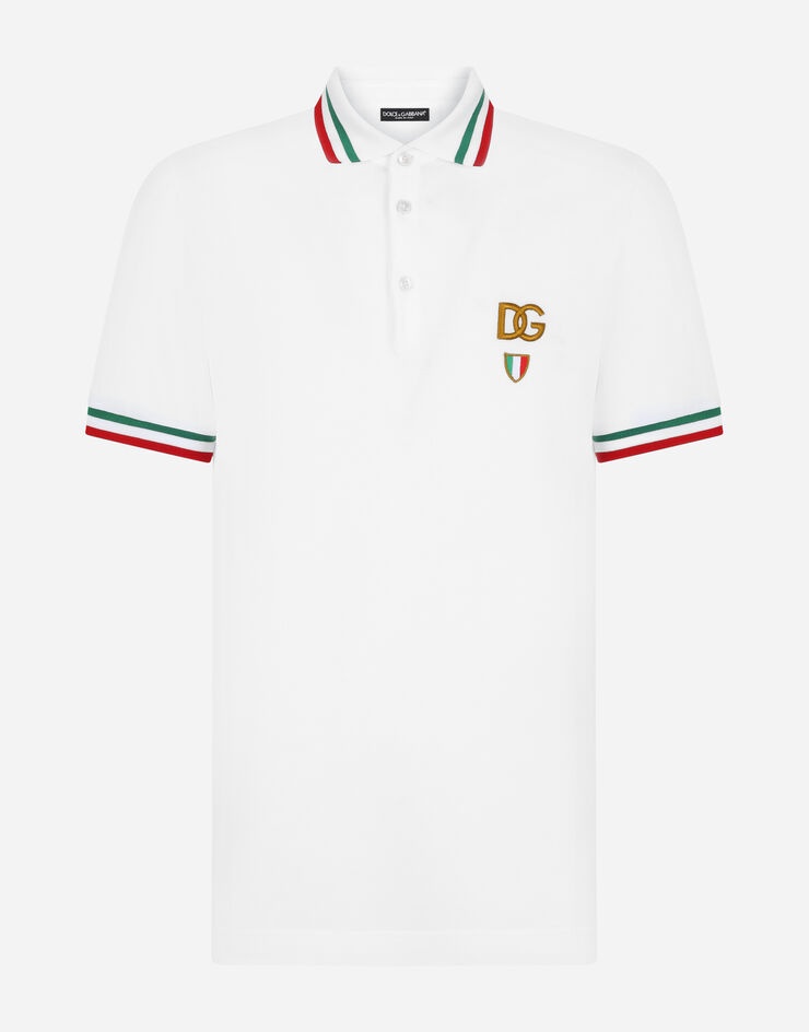 Cotton piqué polo shirt with DG patch - 3