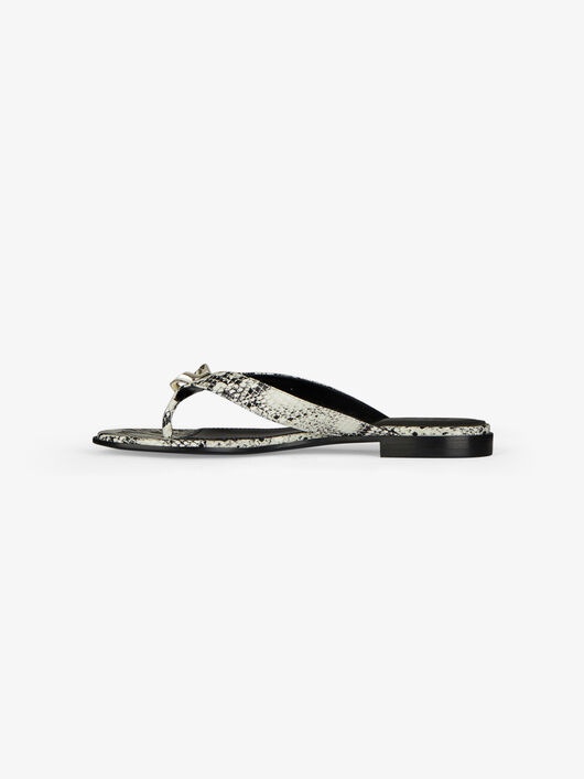 G CHAIN BUCKLE SANDALS IN PYTHON EFFECT LEATHER - 4