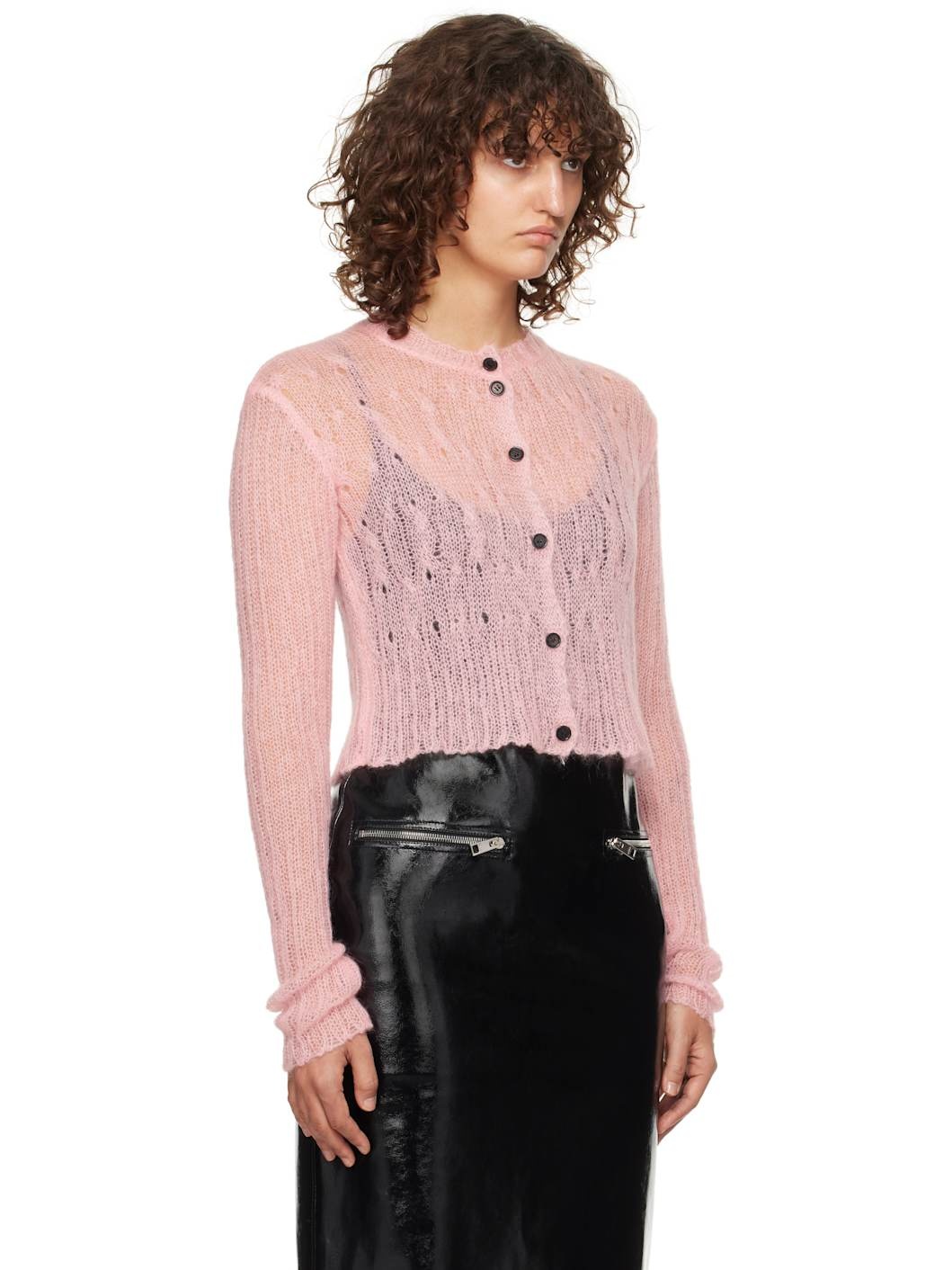 Pink Knitted Cardigan - 2