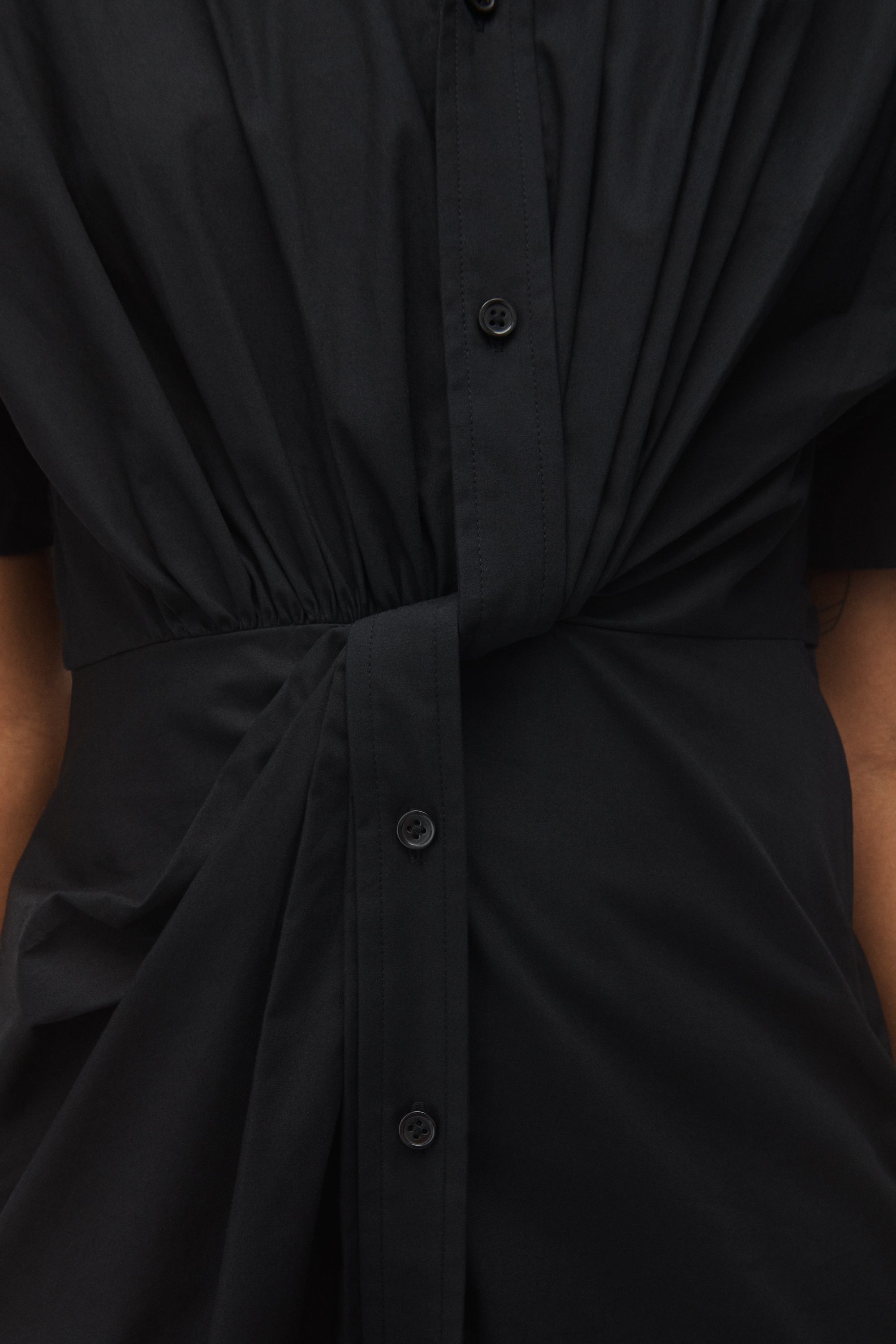 TWISTED PLACKET DRESS IN COMPACT COTTON - 4