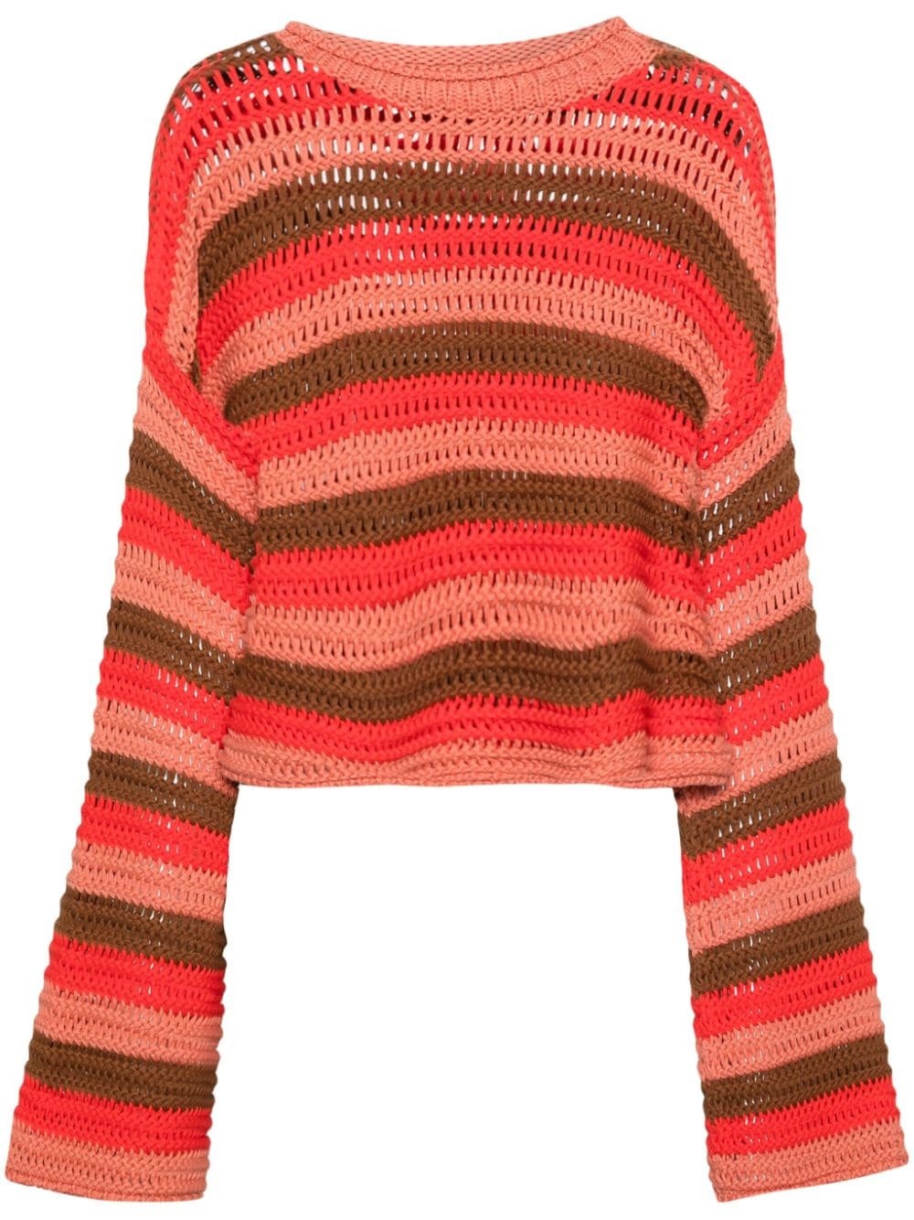 bell-sleeve striped jumper - 1