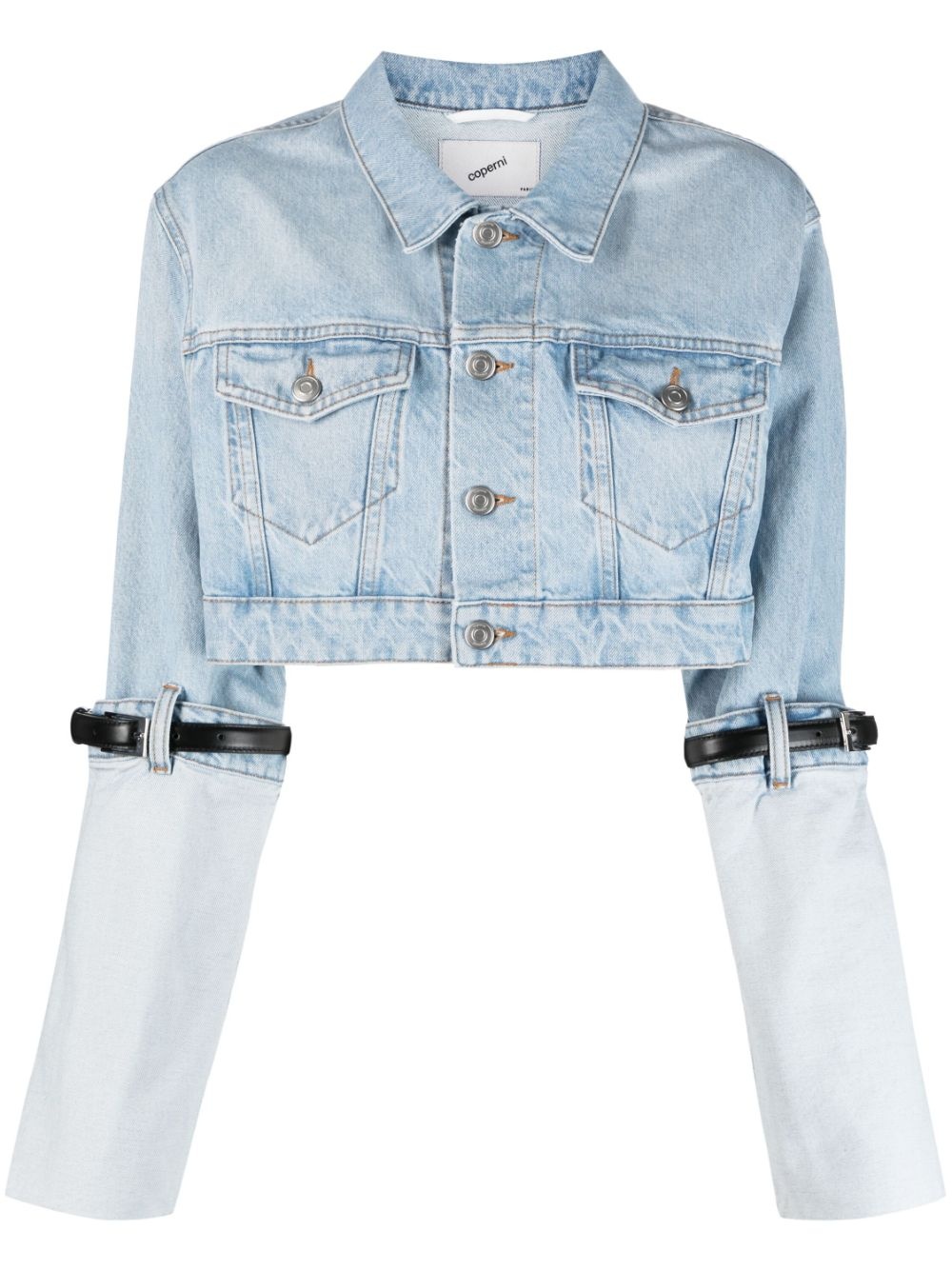 cropped denim jacket - 1