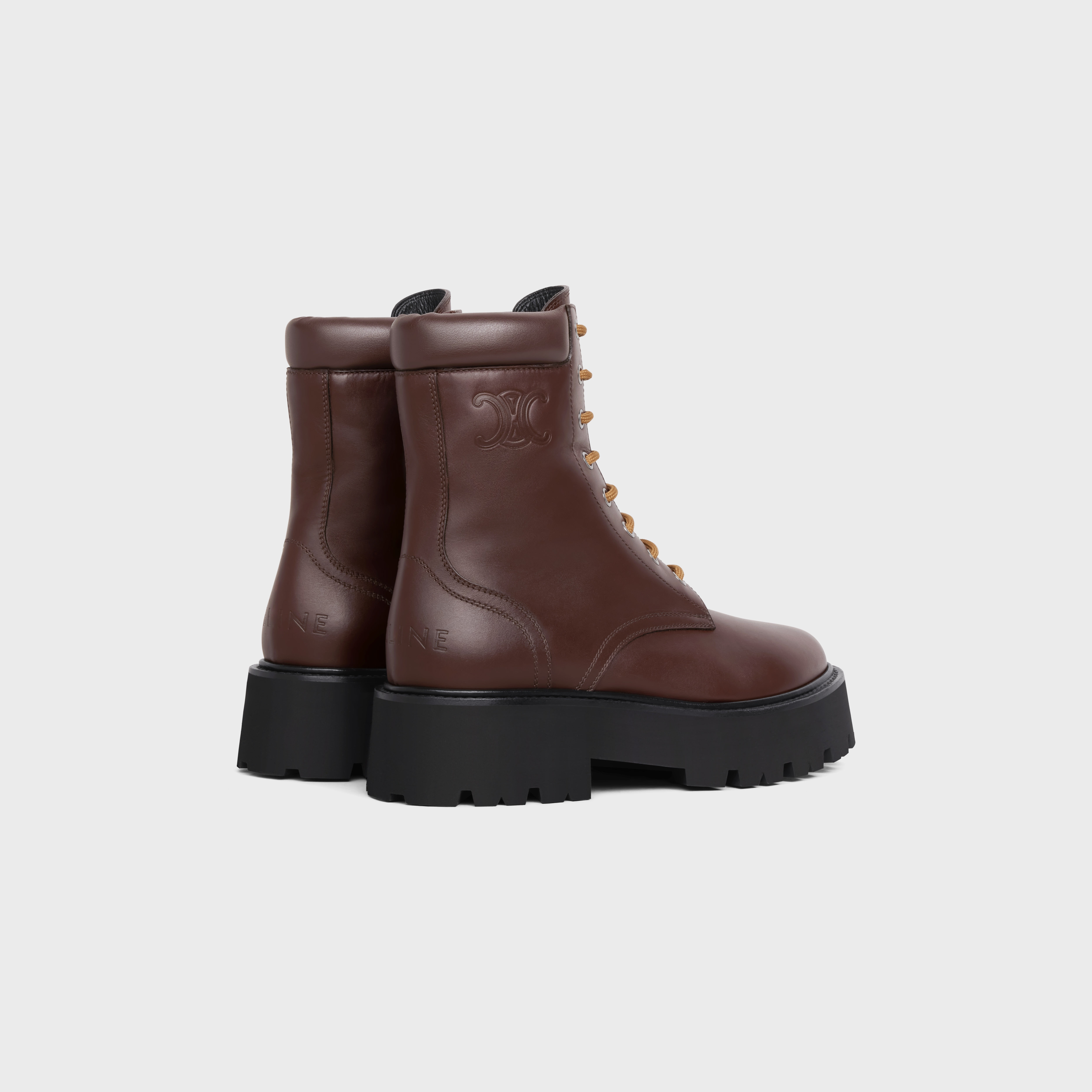LACE-UP BOOT WITH TRIOMPHE CELINE BULKY in SHINY CALFSKIN - 3