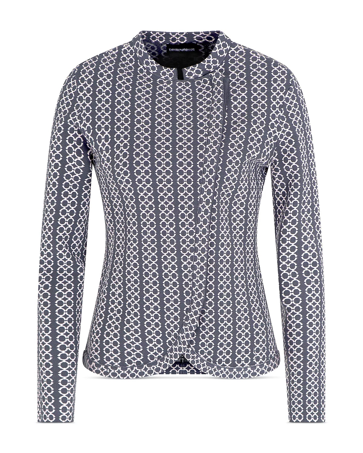 Two Tone Jacquard Collarless Jacket - 5