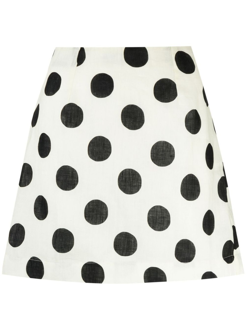 Lulo polka dot-print linen skirt 1