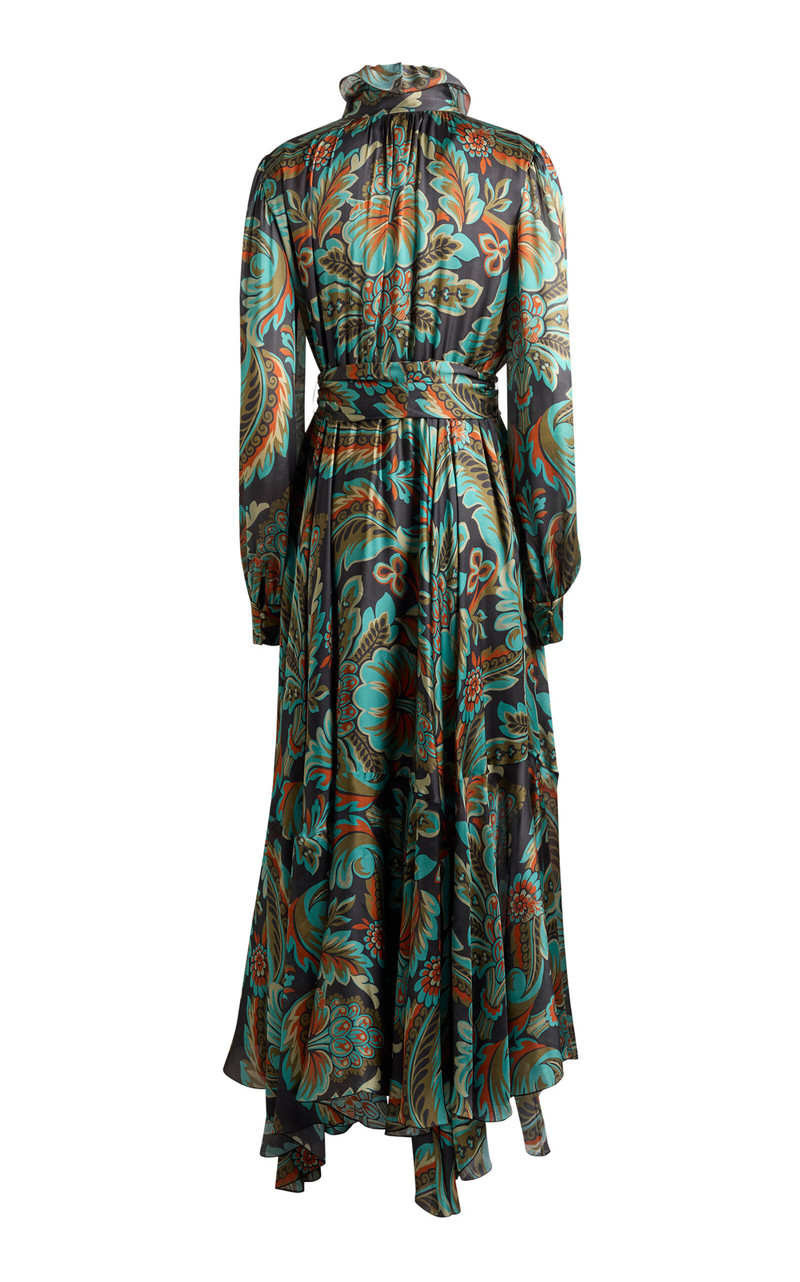 Etro Ruffled Silk Maxi Dress black outlook