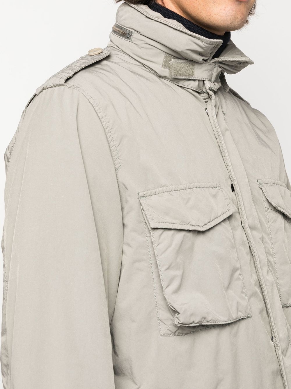 cargo-pocket hooded coat - 5