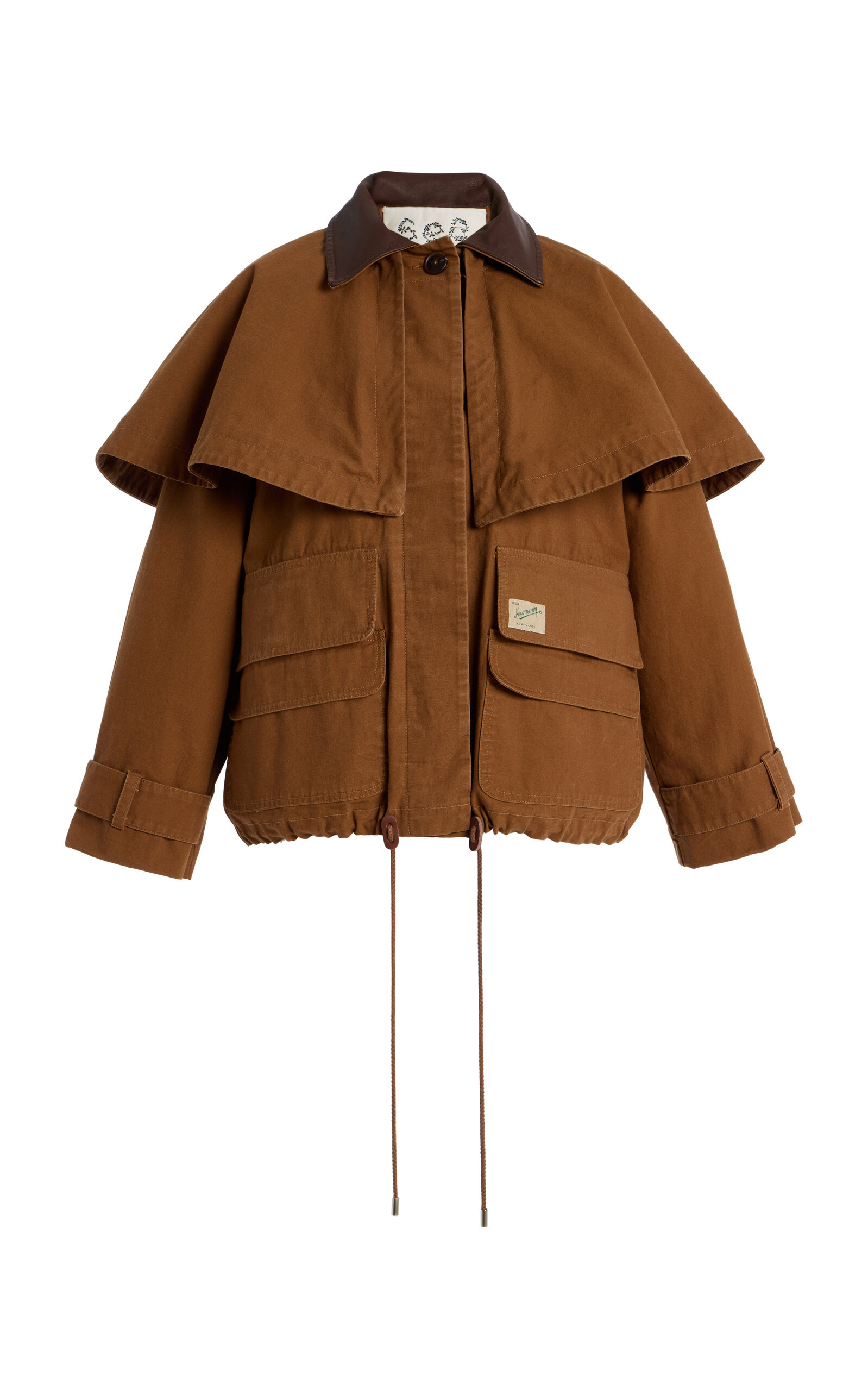 Carolyn Cape-Detailed Cotton Workwear Jacket brown - 1