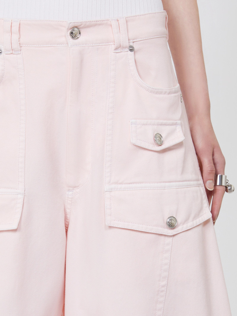 FASHION Bull denim cargo trousers - PINK 5