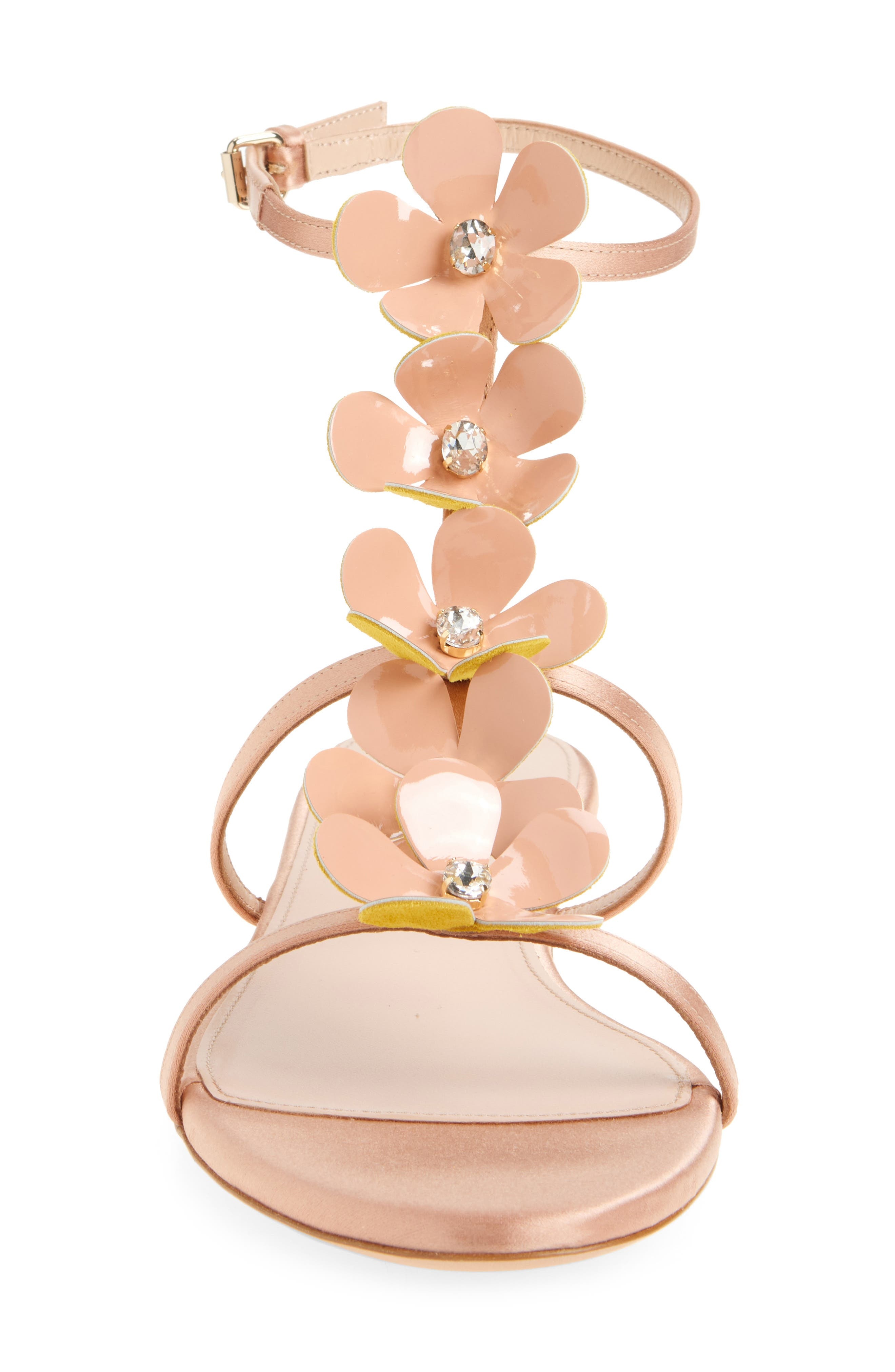 Giambattista Valli Flower Ankle Strap Sandal in Beige at Nordstrom - 4