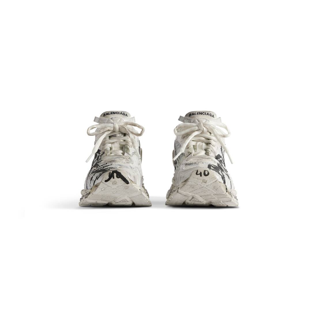 Women's Runner Graffiti Sneaker in White - 3