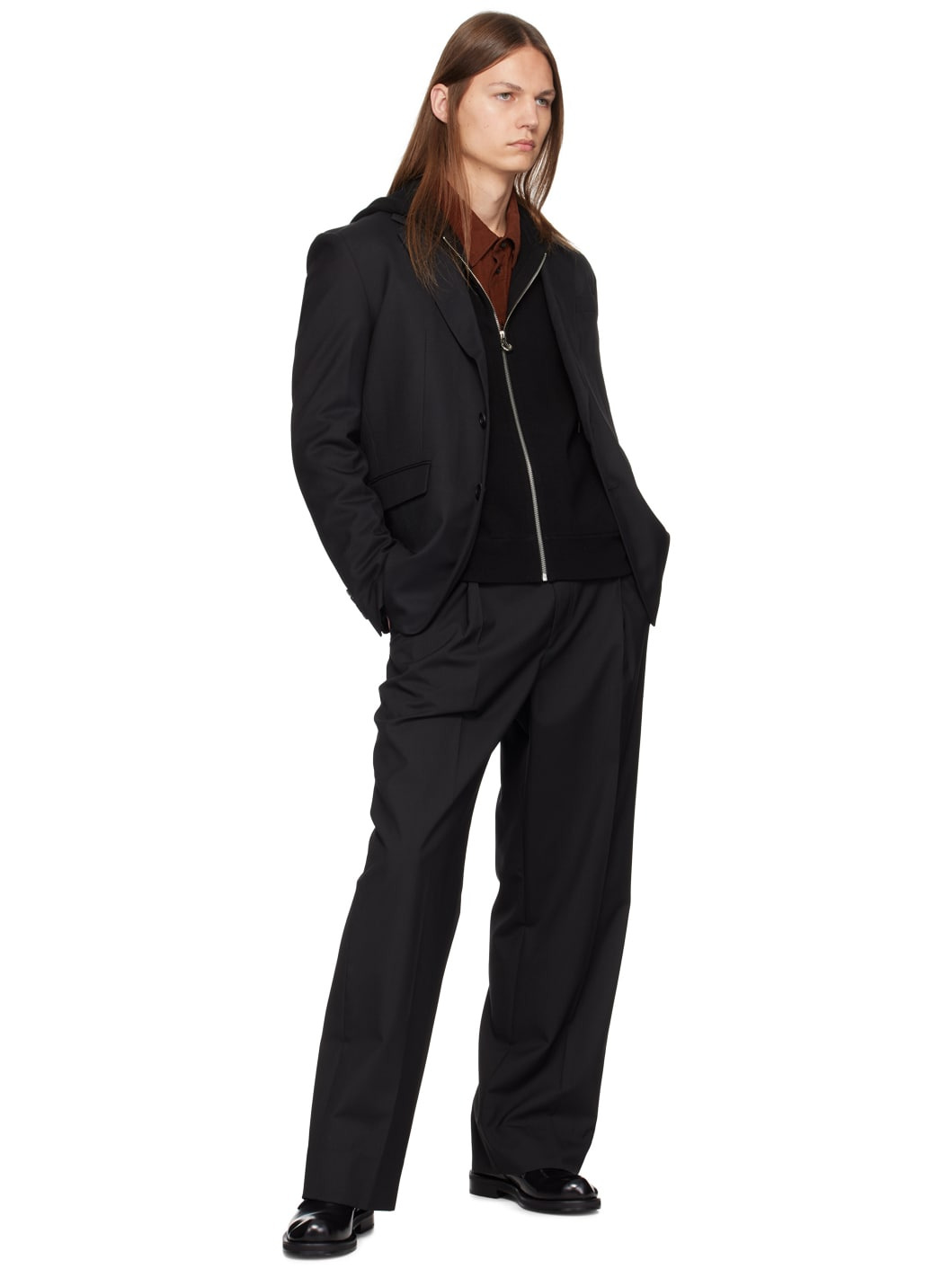 Black Twill Blazer - 4