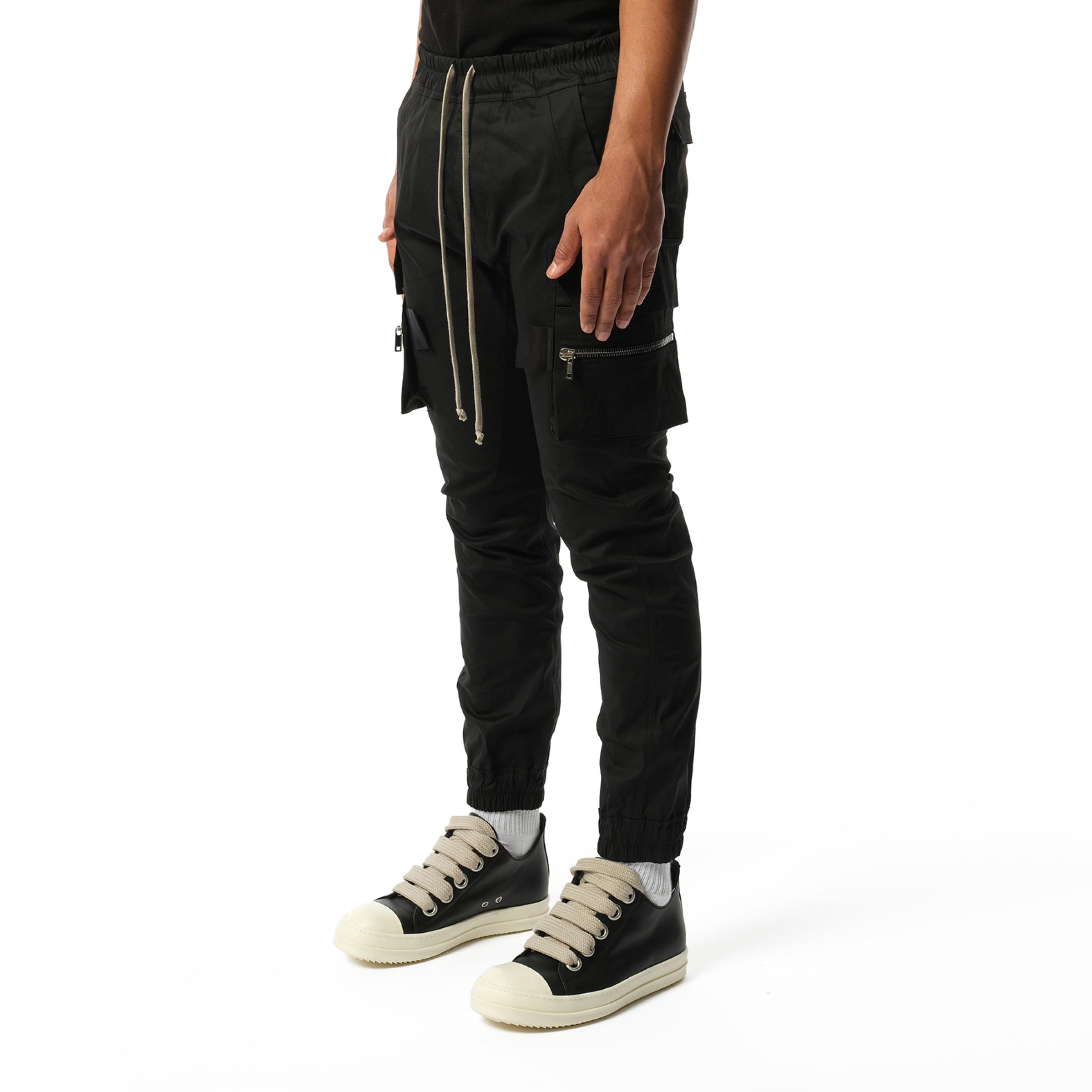 Cotton Poplin Mastodon Cargo Pants in Black - 5