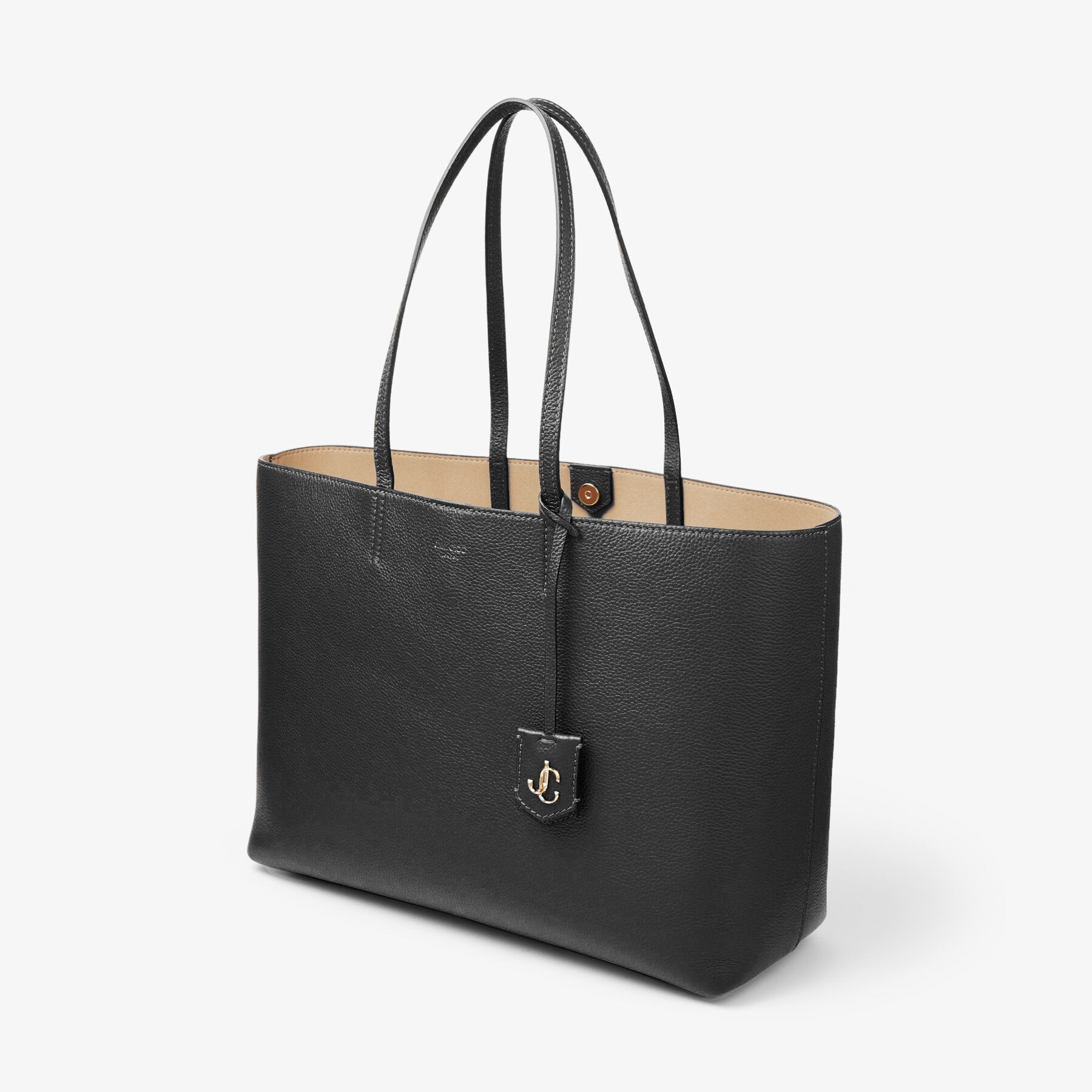 Nine2Five E/W
Black Grained Calf Leather Tote Handbag with JC Emblem - 2