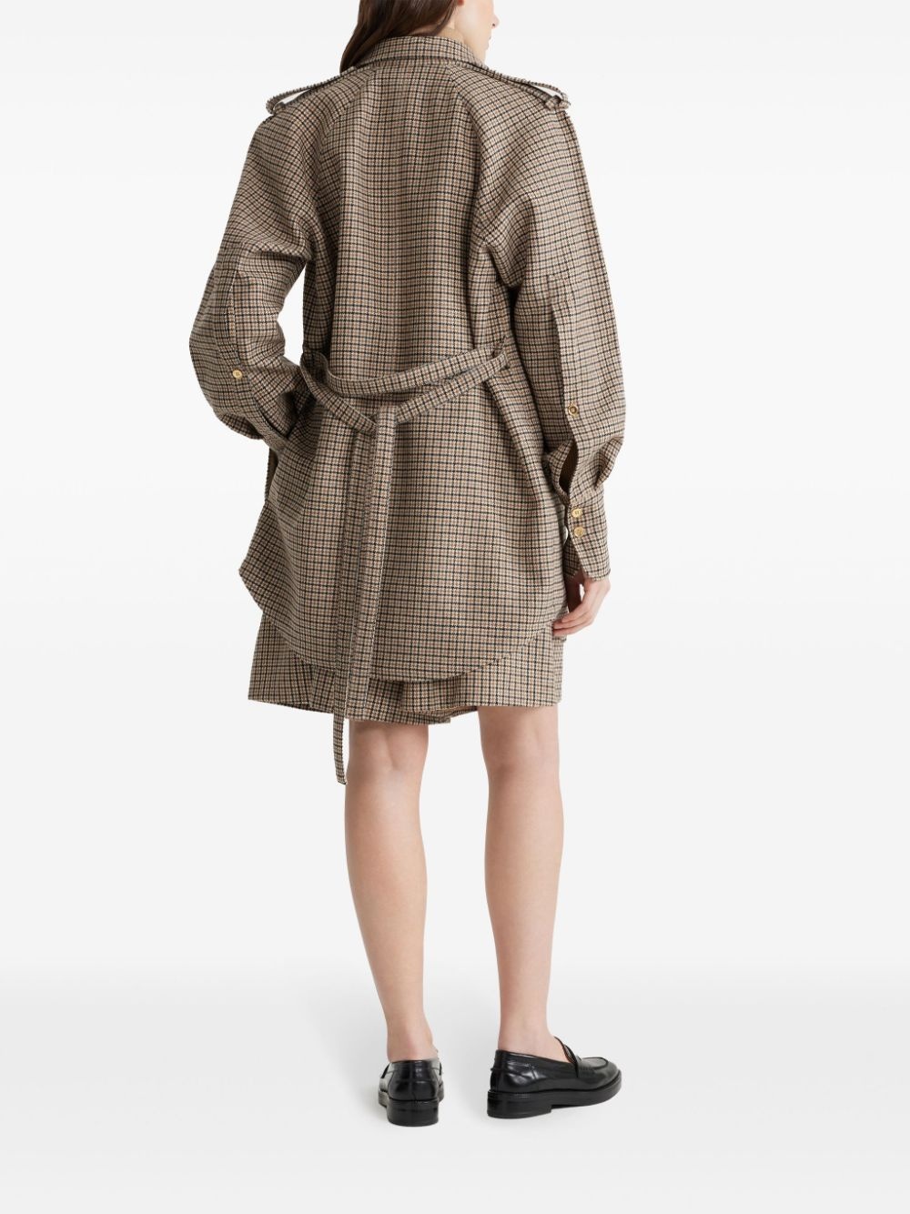 recycled-wool blend mini shirt dress - 3