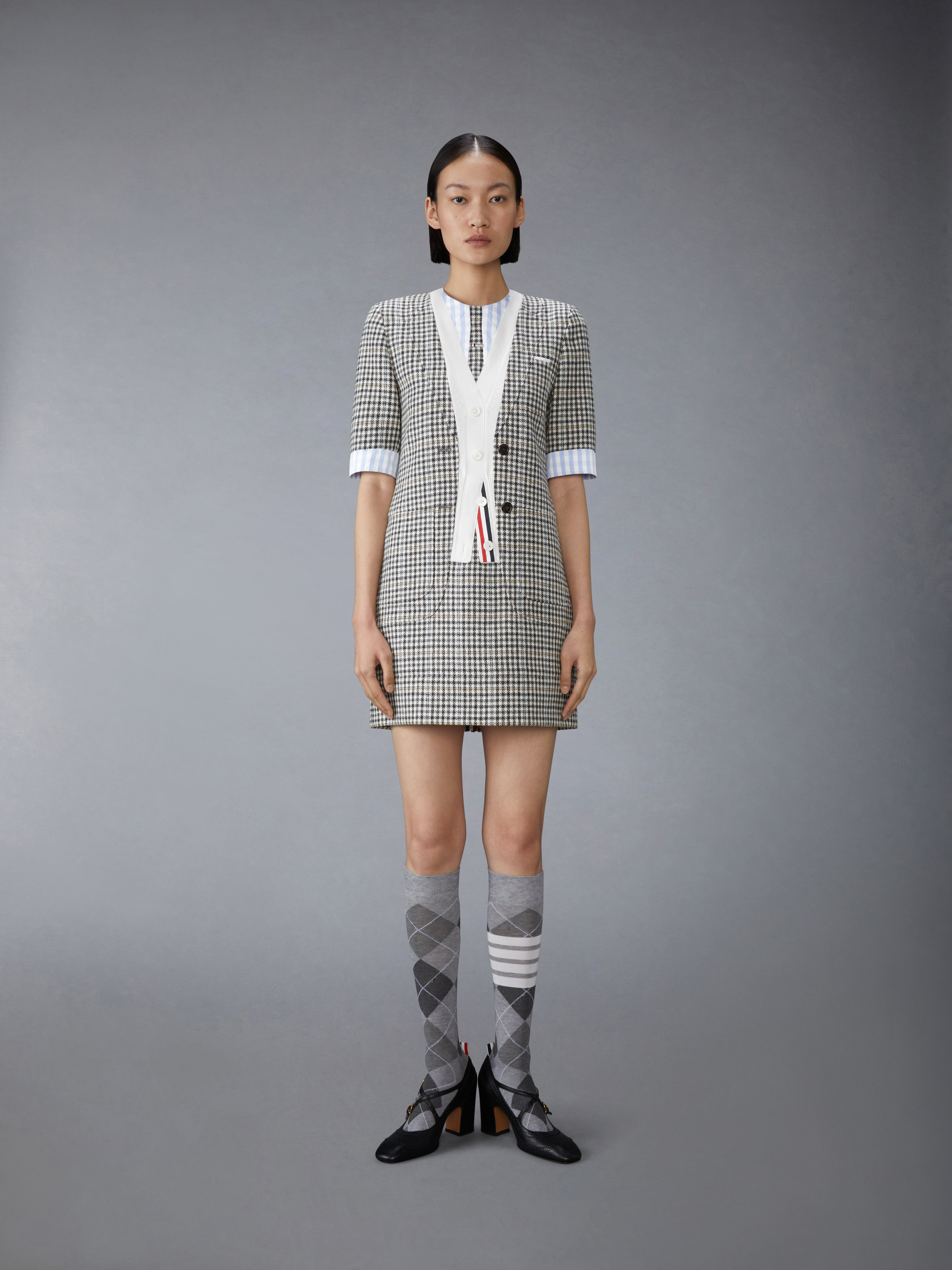 GUNCLUB CHECK HUNTING TWEED TROMPE L'OEIL DRESS - 2