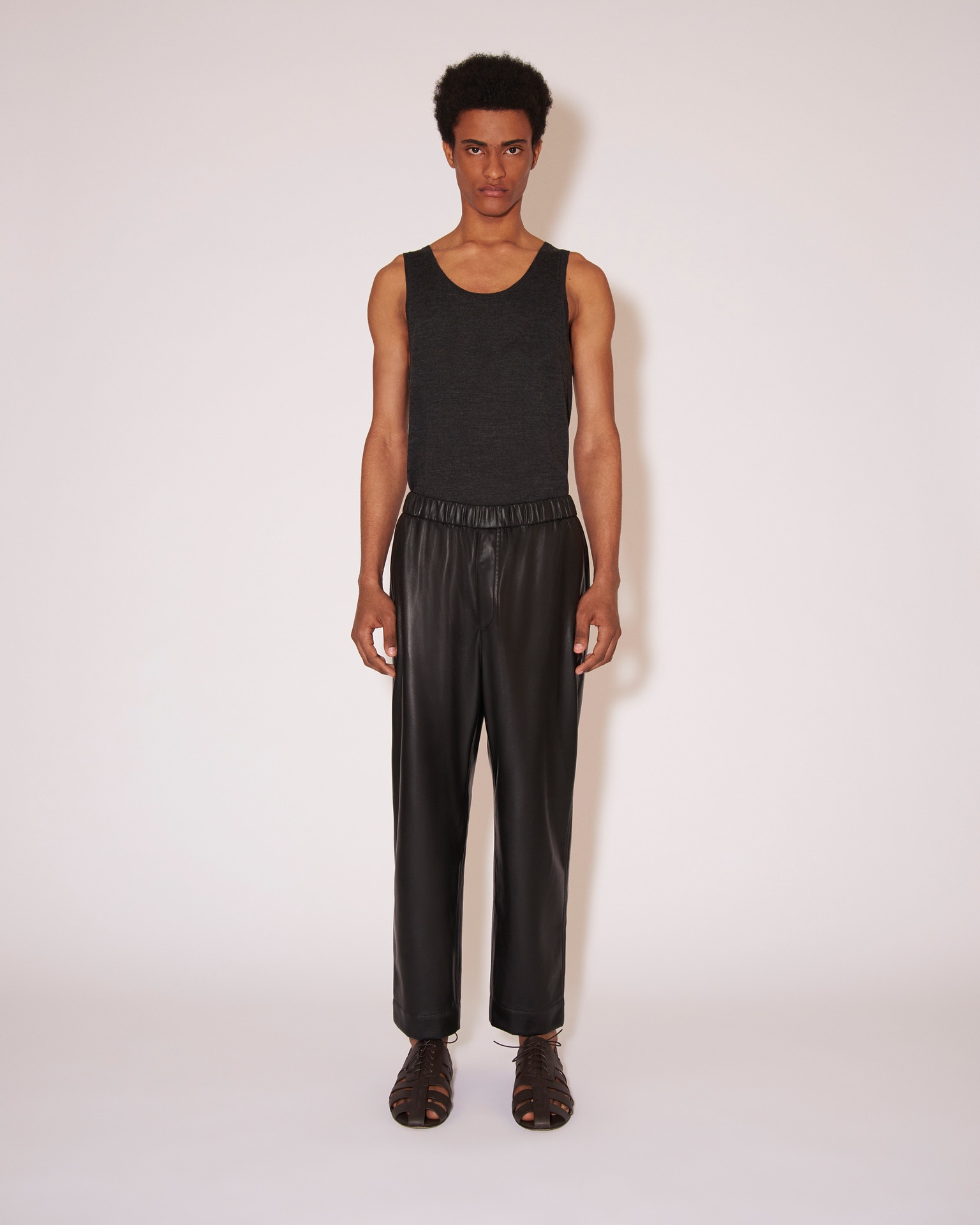 GABE - Vegan leather pants - Black - 2