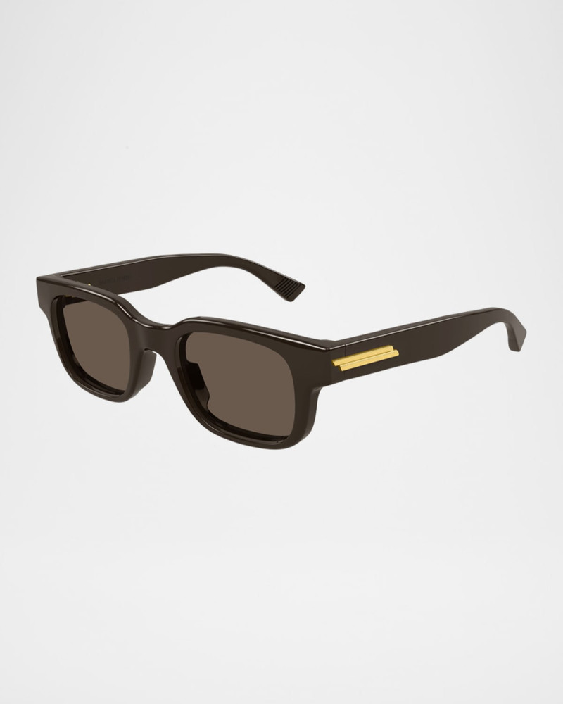 Bottega Veneta Men's Bv1411s-003 Plastic Rectangle Sunglasses outlook