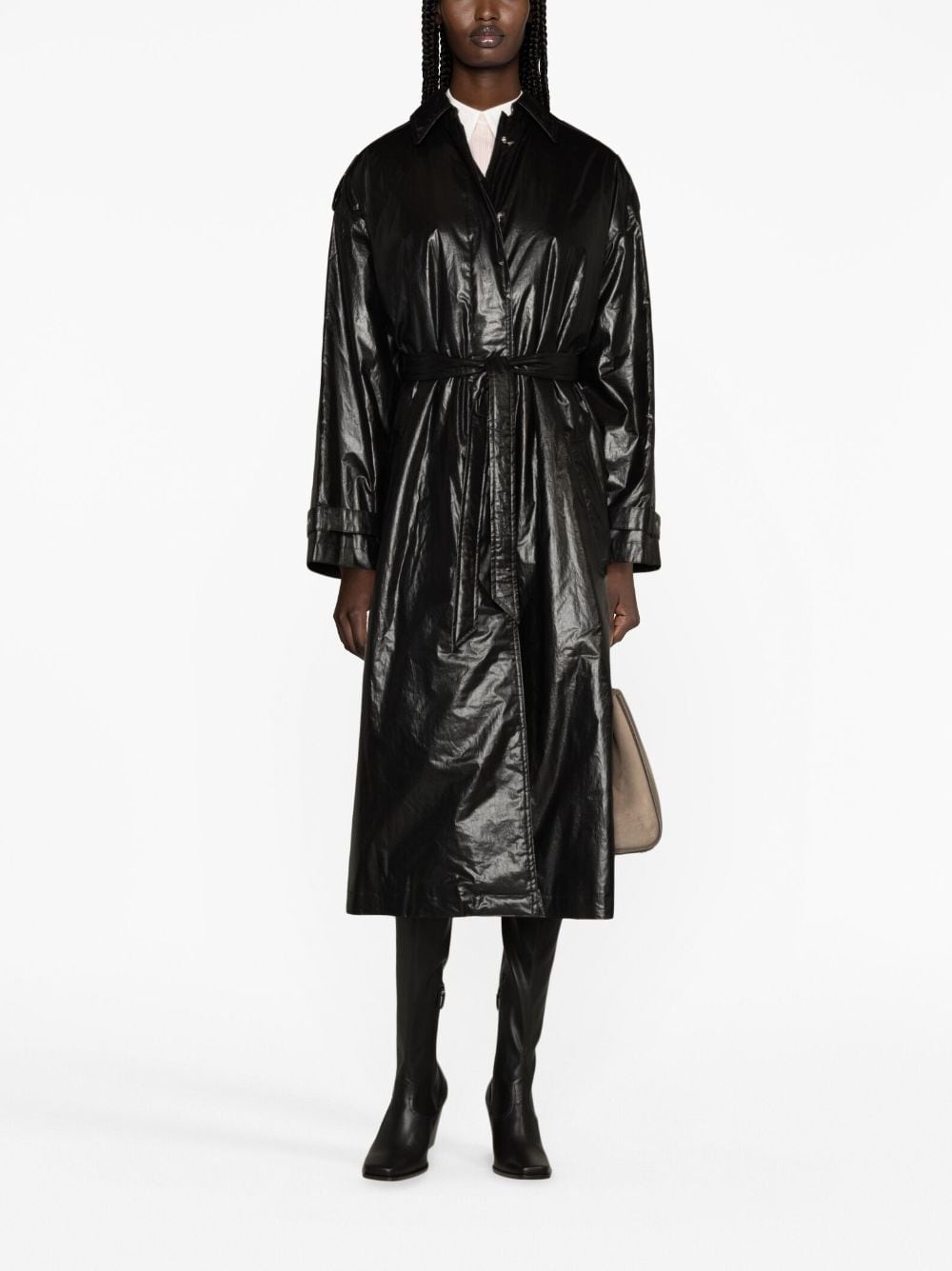 Aurel straight-point collar trench coat - 2