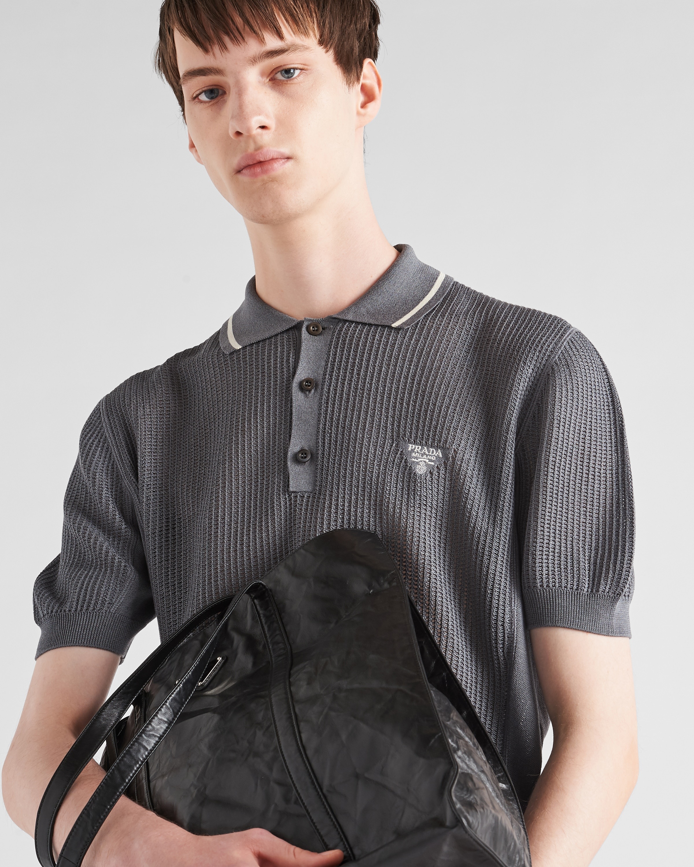 Silk and cotton polo shirt - 3