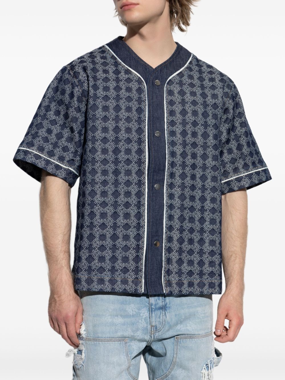 geometric-print short-sleeve shirt - 3