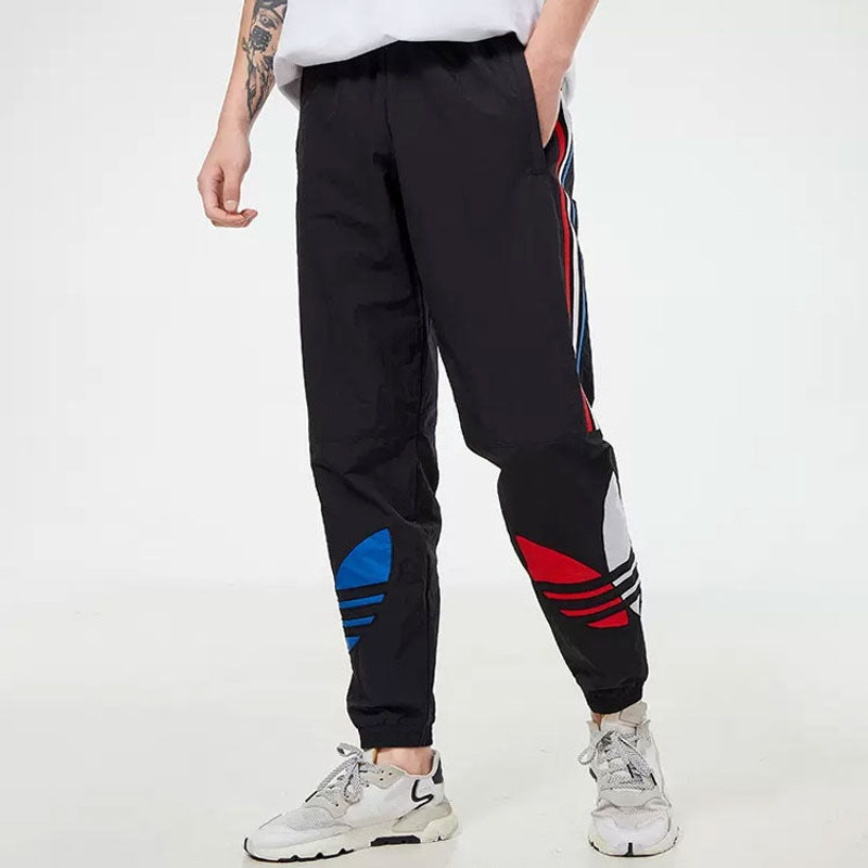 adidas originals MENS Tricol Logo Printed Ankle-banded Sports Pants Black GN8046 4