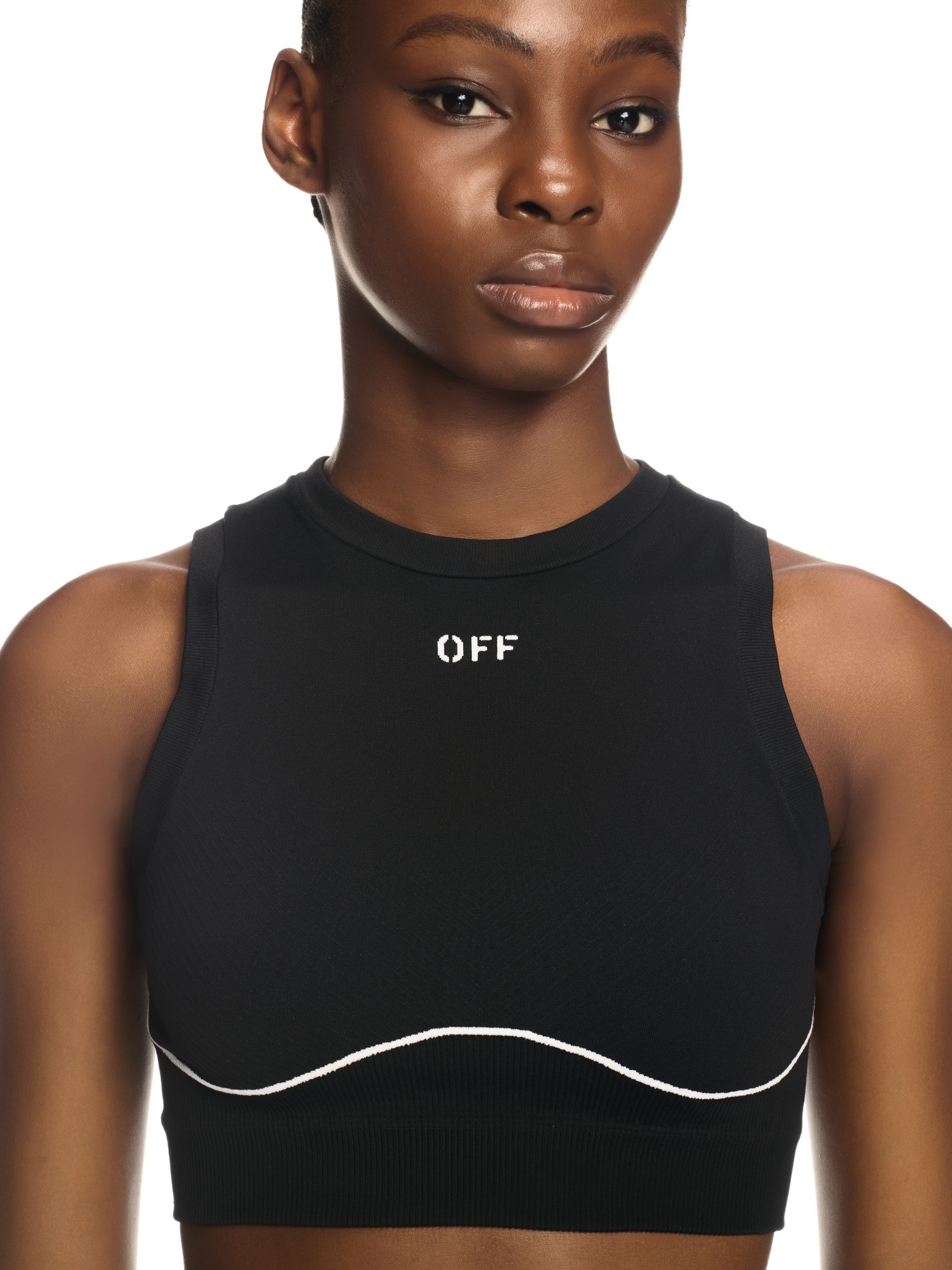 Black Stamp Seamless Top - 5