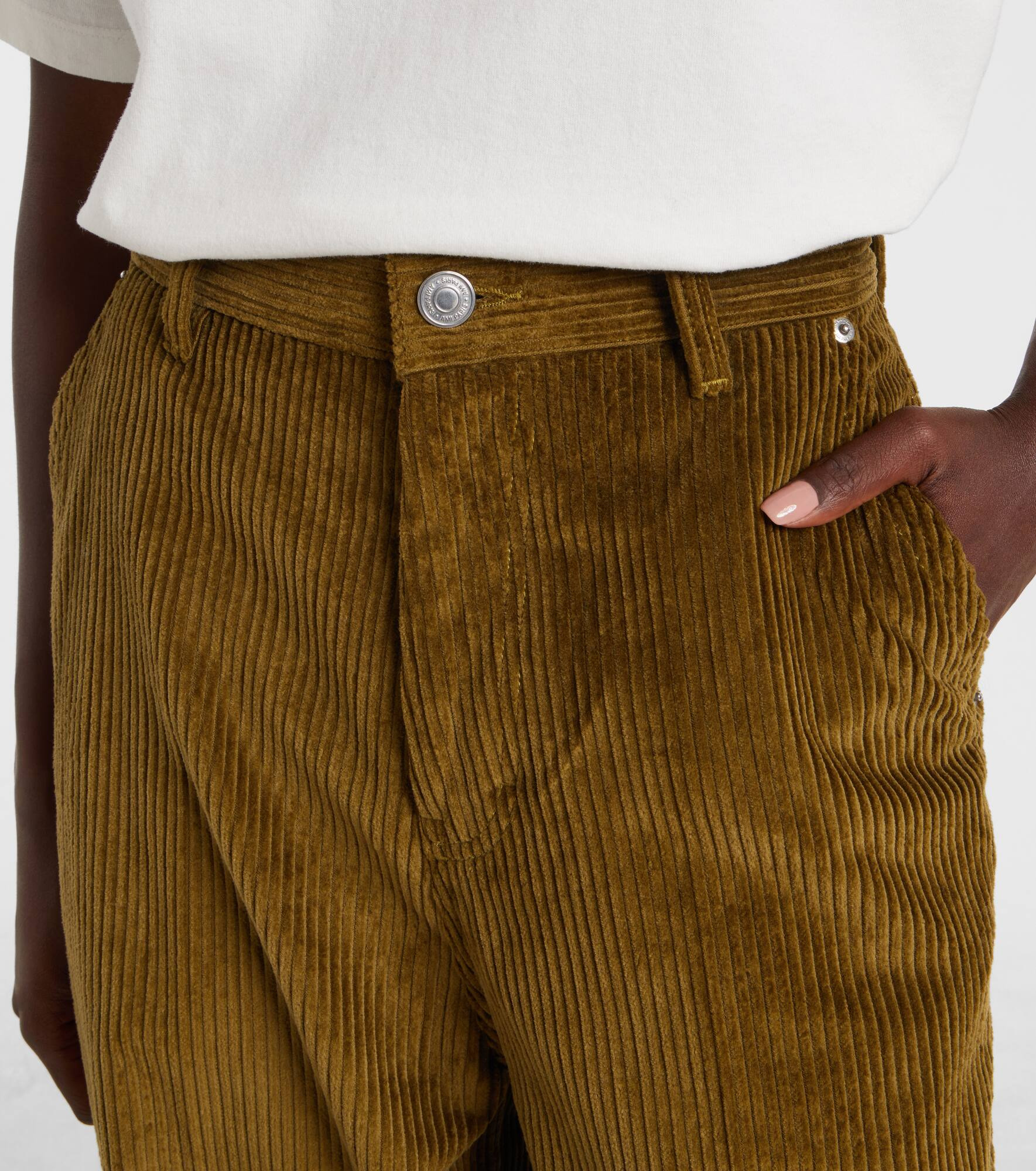 Cotton corduroy wide-leg pants - 4